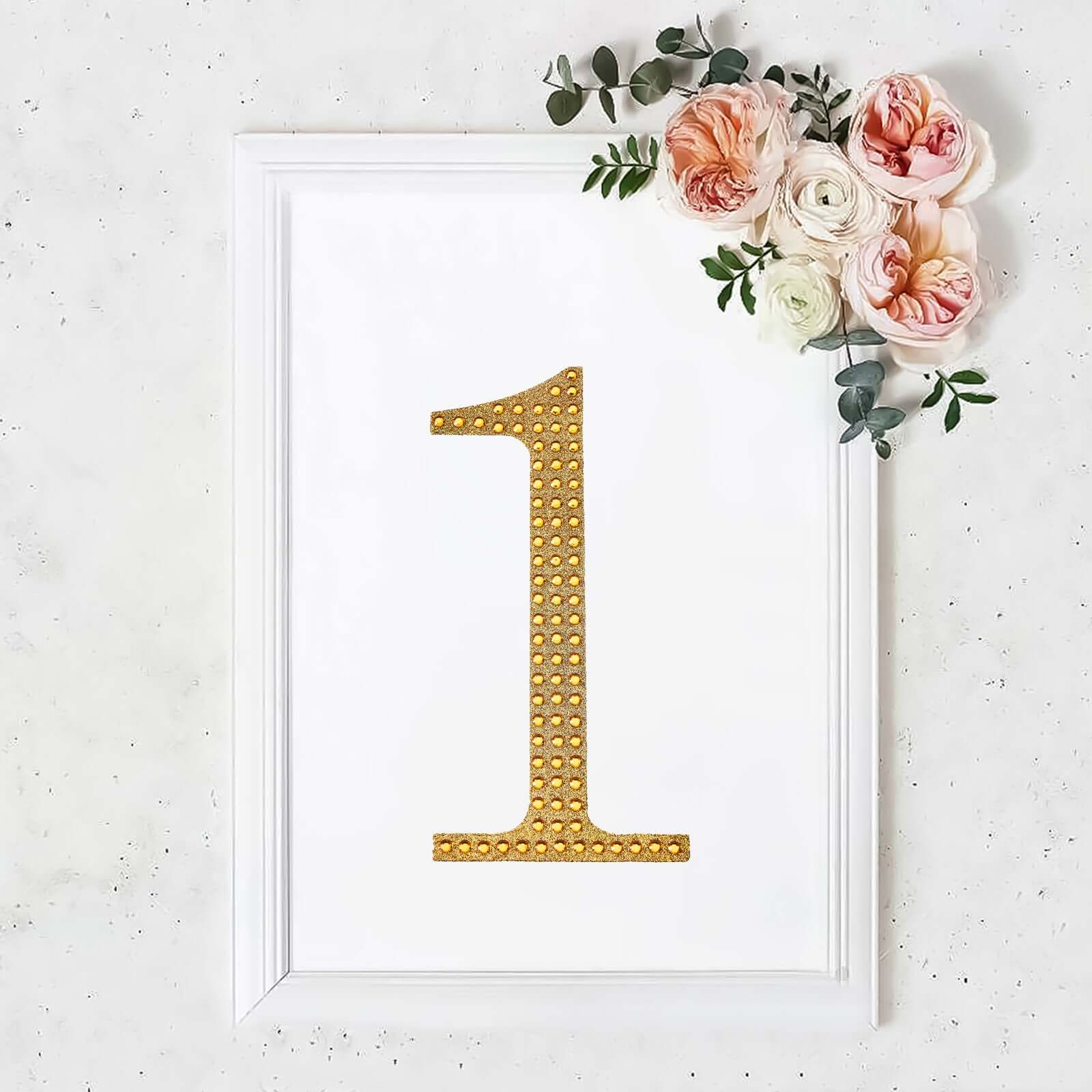 Decorative Rhinestone Number "1" Stickers 8", Gold Glitter Adhesive Craft Numbers - DIY Sparkle Embellishments - Image 11