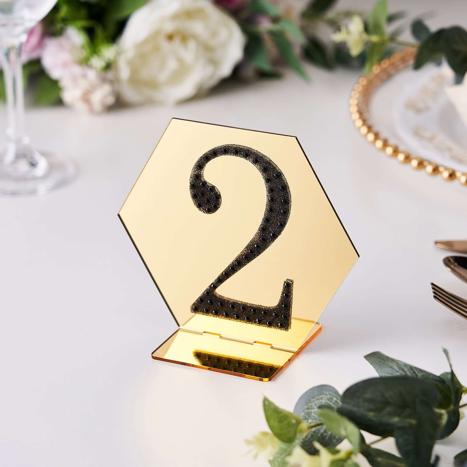 Decorative Rhinestone Number "2" Stickers 4", Black Glitter Adhesive Craft Numbers - DIY Sparkle Embellishments - Image 2