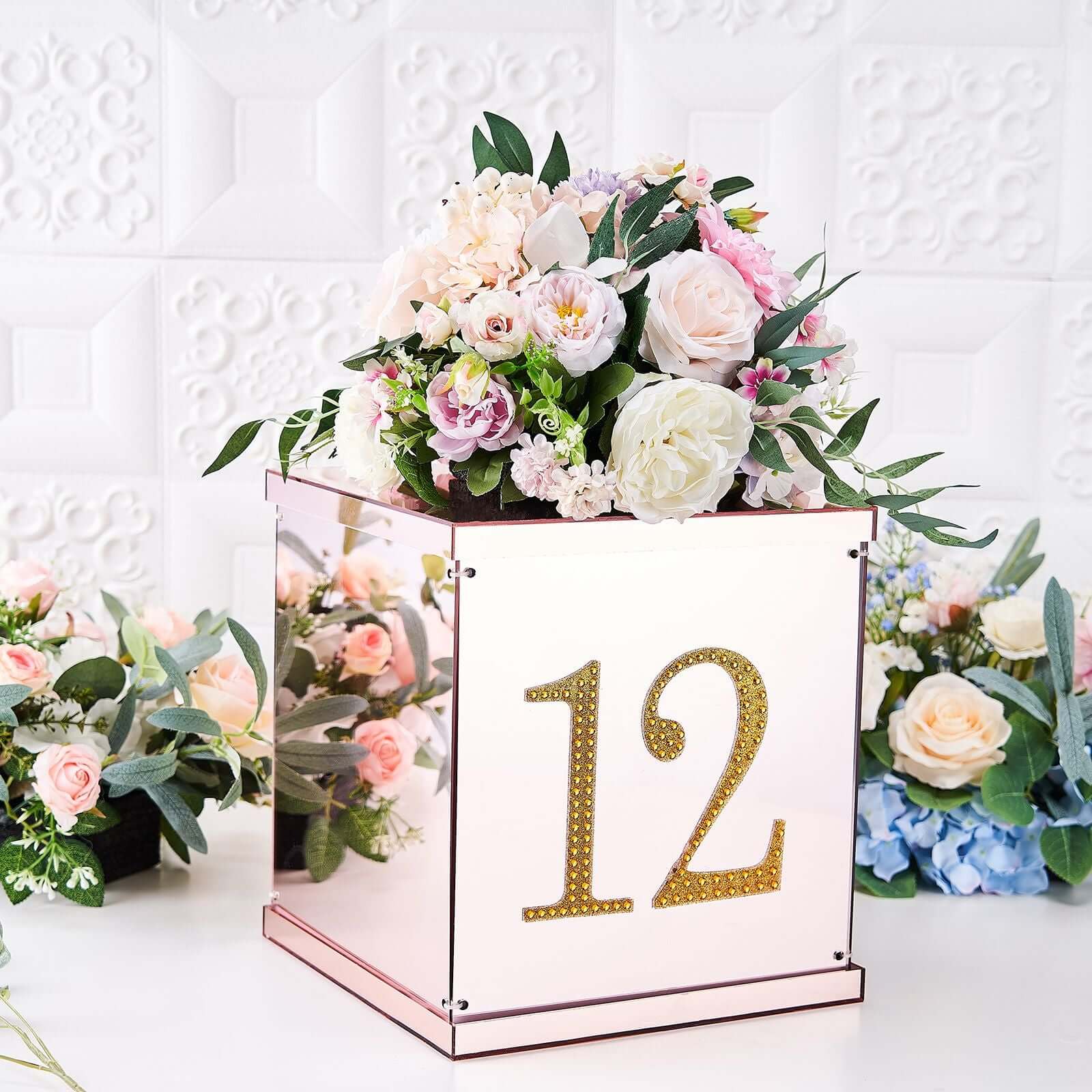 Decorative Rhinestone Number "2" Stickers 6", Gold Glitter Adhesive Craft Numbers - DIY Sparkle Embellishments - Image 7