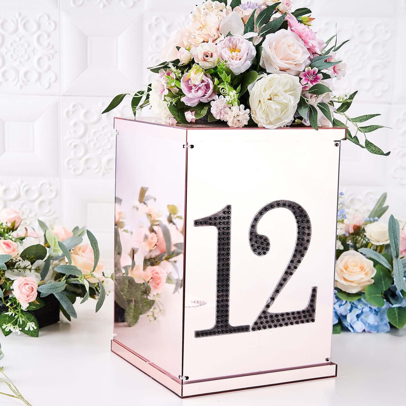 Decorative Rhinestone Number "4" Stickers 8", Black Glitter Adhesive Craft Numbers - DIY Sparkle Embellishments - Image 8