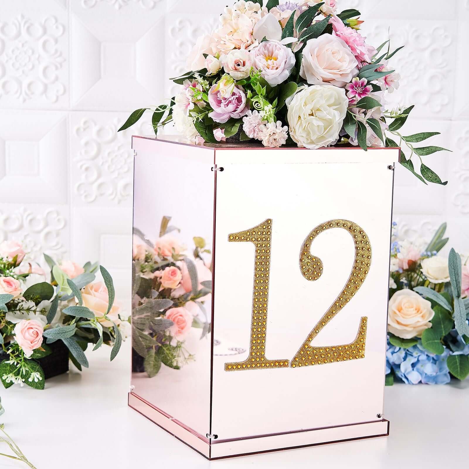 Decorative Rhinestone Number "4" Stickers 8", Gold Glitter Adhesive Craft Numbers - DIY Sparkle Embellishments - Image 8