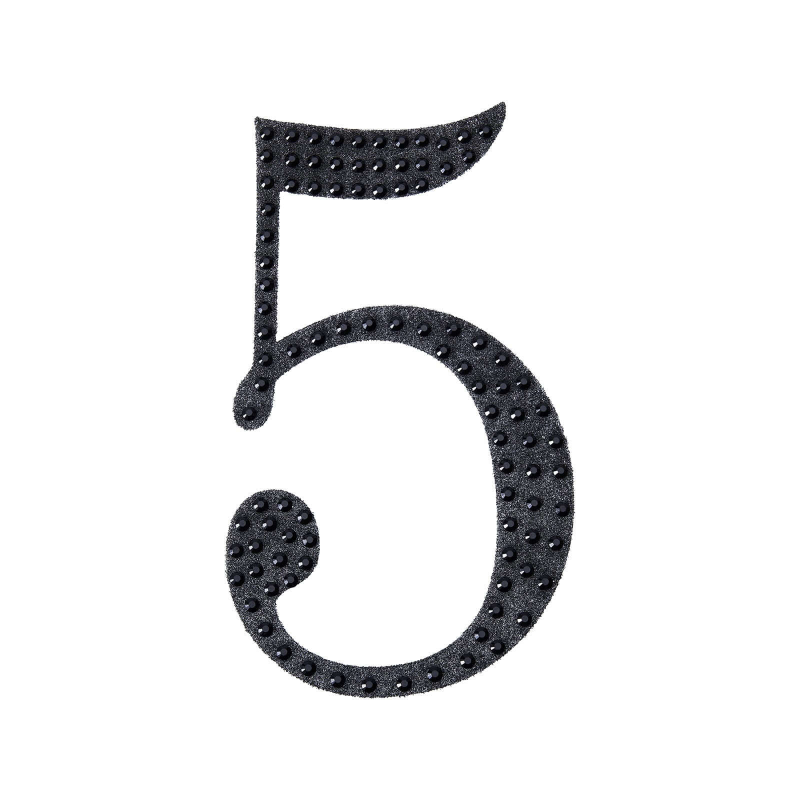Decorative Rhinestone Number "5" Stickers 4", Black Glitter Adhesive Craft Numbers - DIY Sparkle Embellishments - Image 6