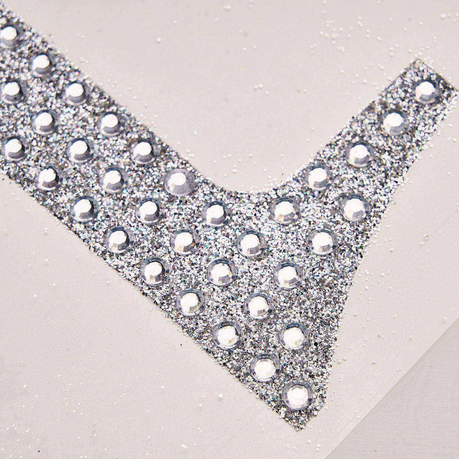 Decorative Rhinestone Number "5" Stickers 4", Silver Glitter Adhesive Craft Numbers - DIY Sparkle Embellishments - Image 8