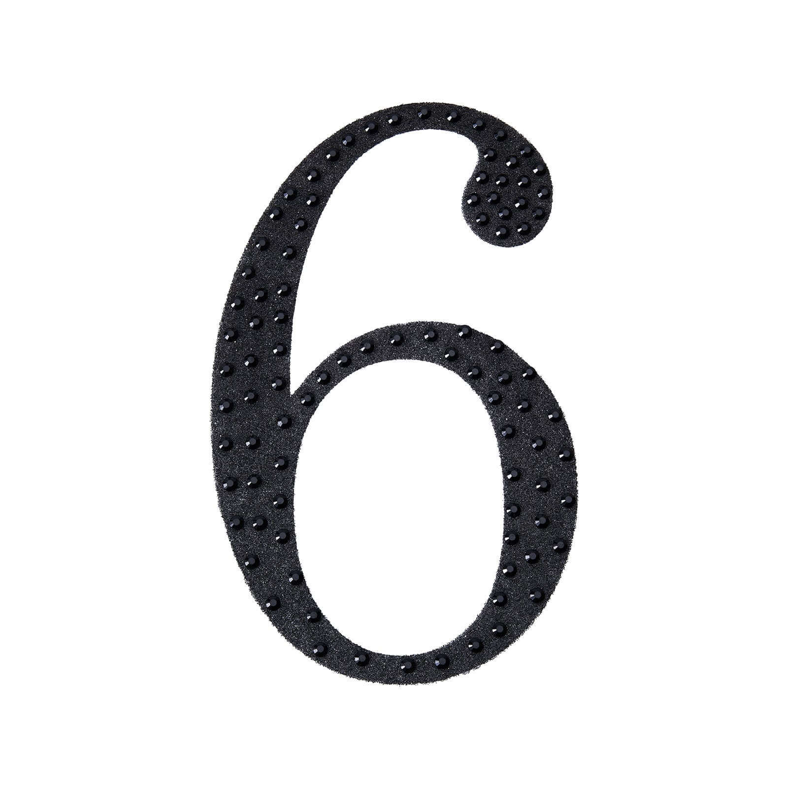 Decorative Rhinestone Number "6" Stickers 4", Black Glitter Adhesive Craft Numbers - DIY Sparkle Embellishments - Image 5