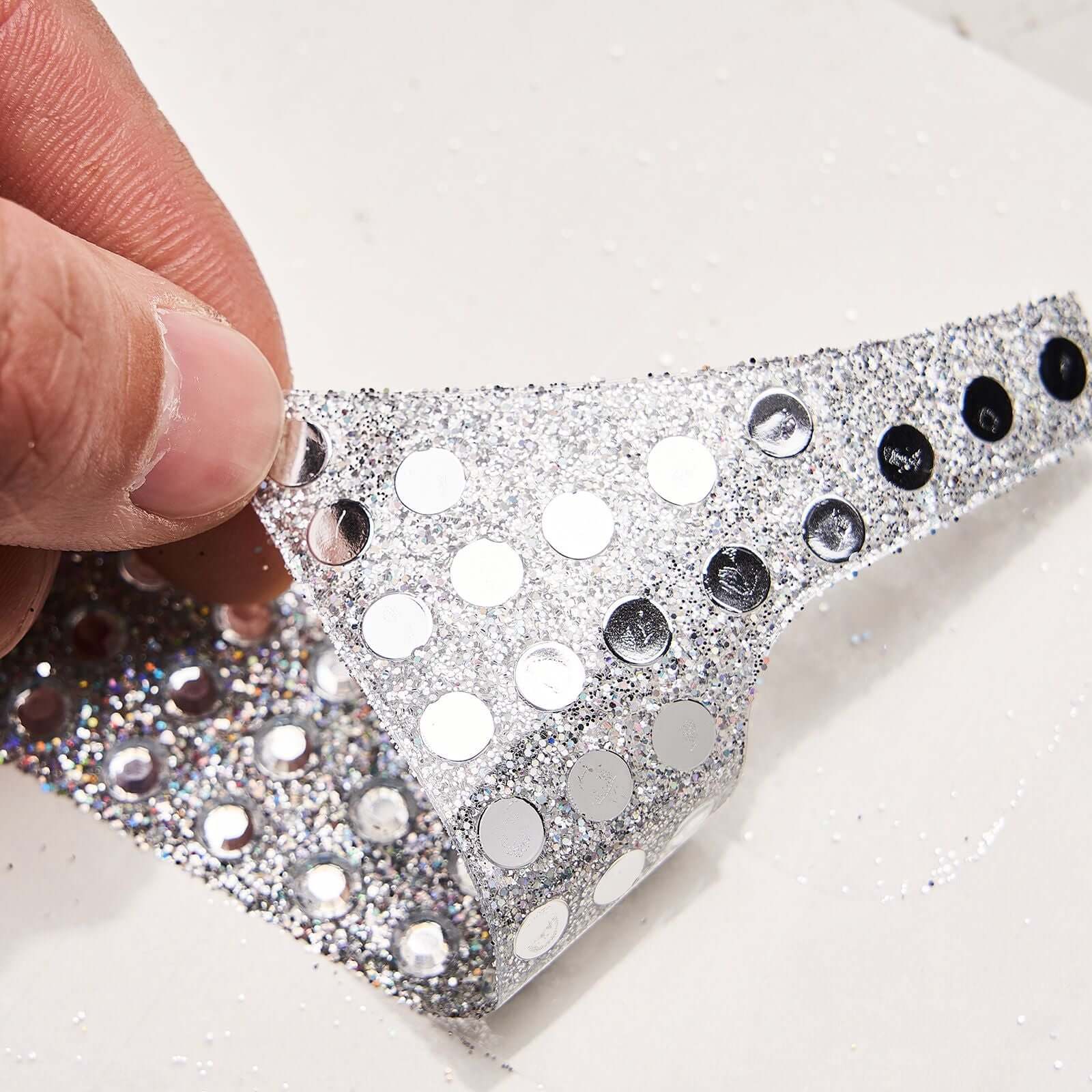 Decorative Rhinestone Number "6" Stickers 4", Silver Glitter Adhesive Craft Numbers - DIY Sparkle Embellishments - Image 9