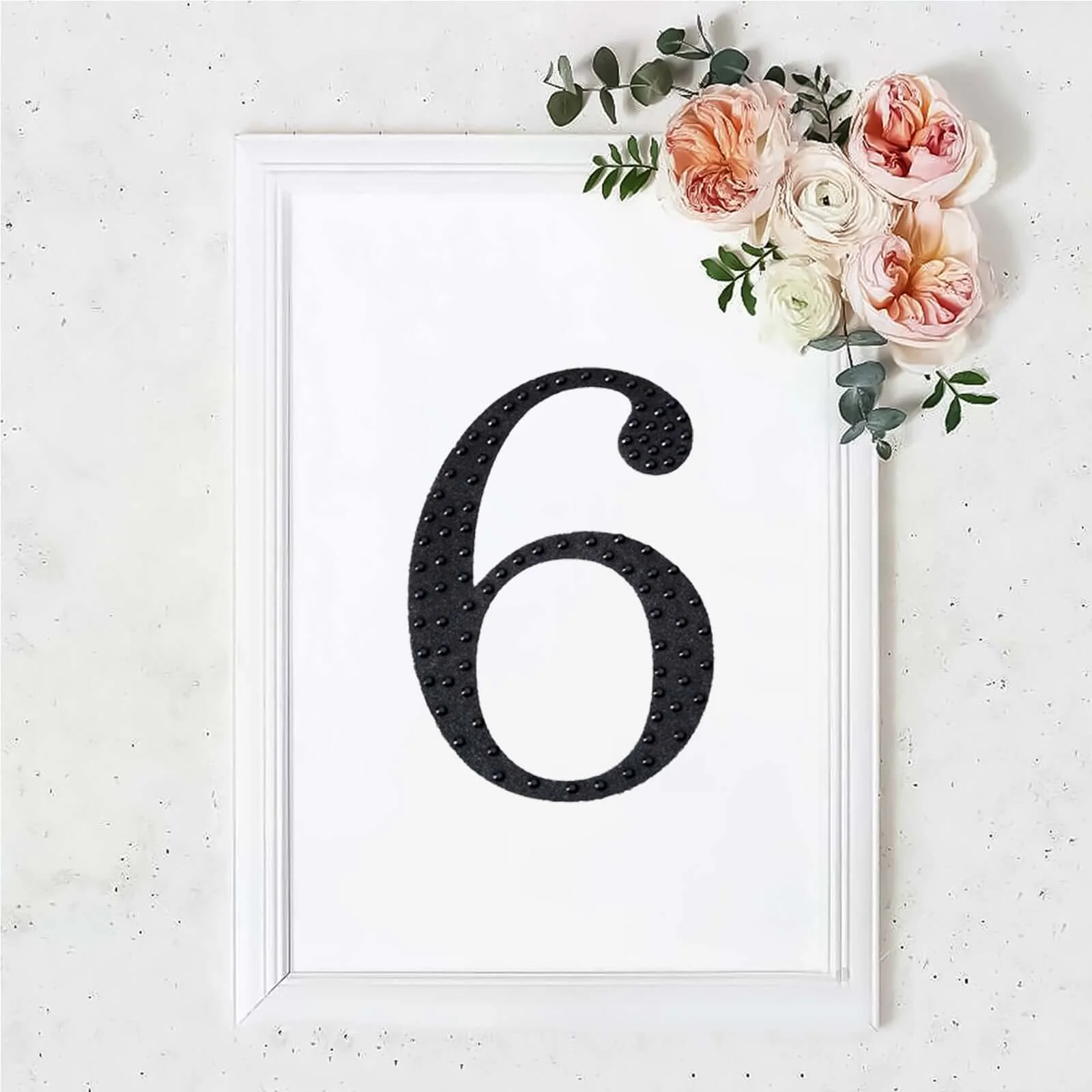 Decorative Rhinestone Number "6" Stickers 8", Black Glitter Adhesive Craft Numbers - DIY Sparkle Embellishments - Image 9