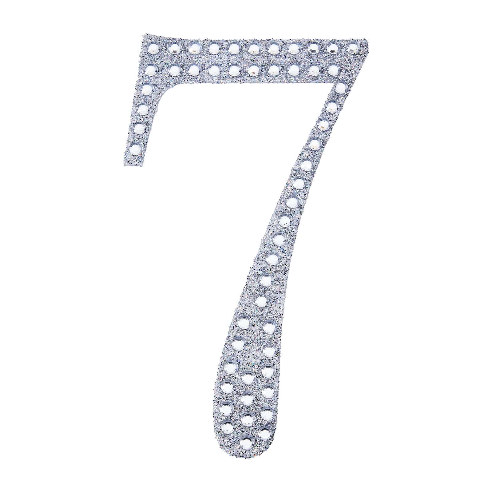 Decorative Rhinestone Number "7" Stickers 4", Silver Glitter Adhesive Craft Numbers - DIY Sparkle Embellishments - Image 6