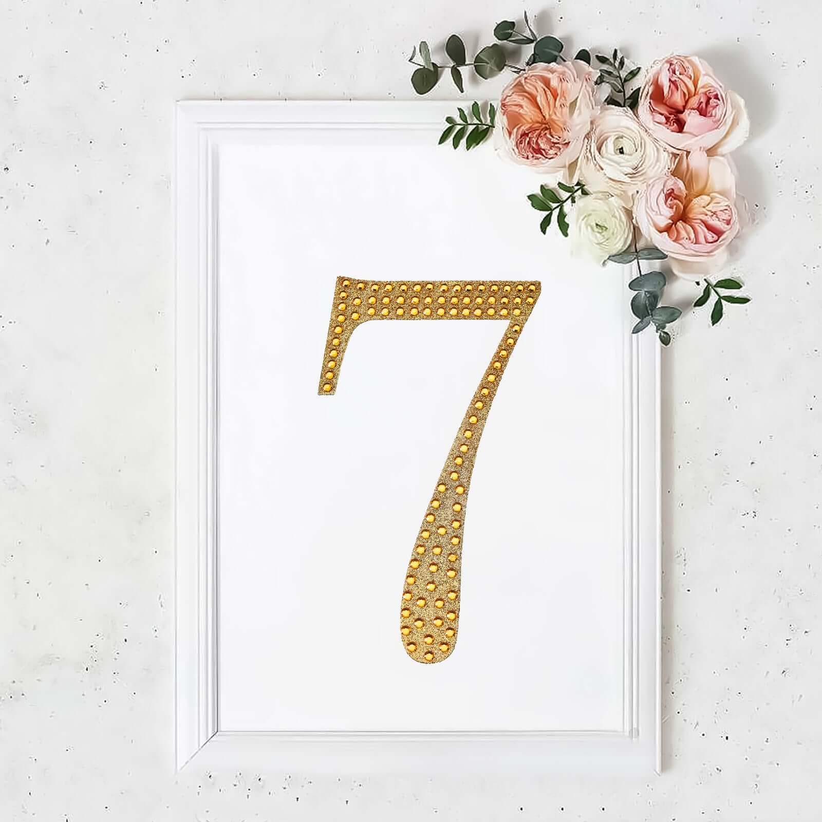 Decorative Rhinestone Number "7" Stickers 8", Gold Glitter Adhesive Craft Numbers - DIY Sparkle Embellishments - Image 11