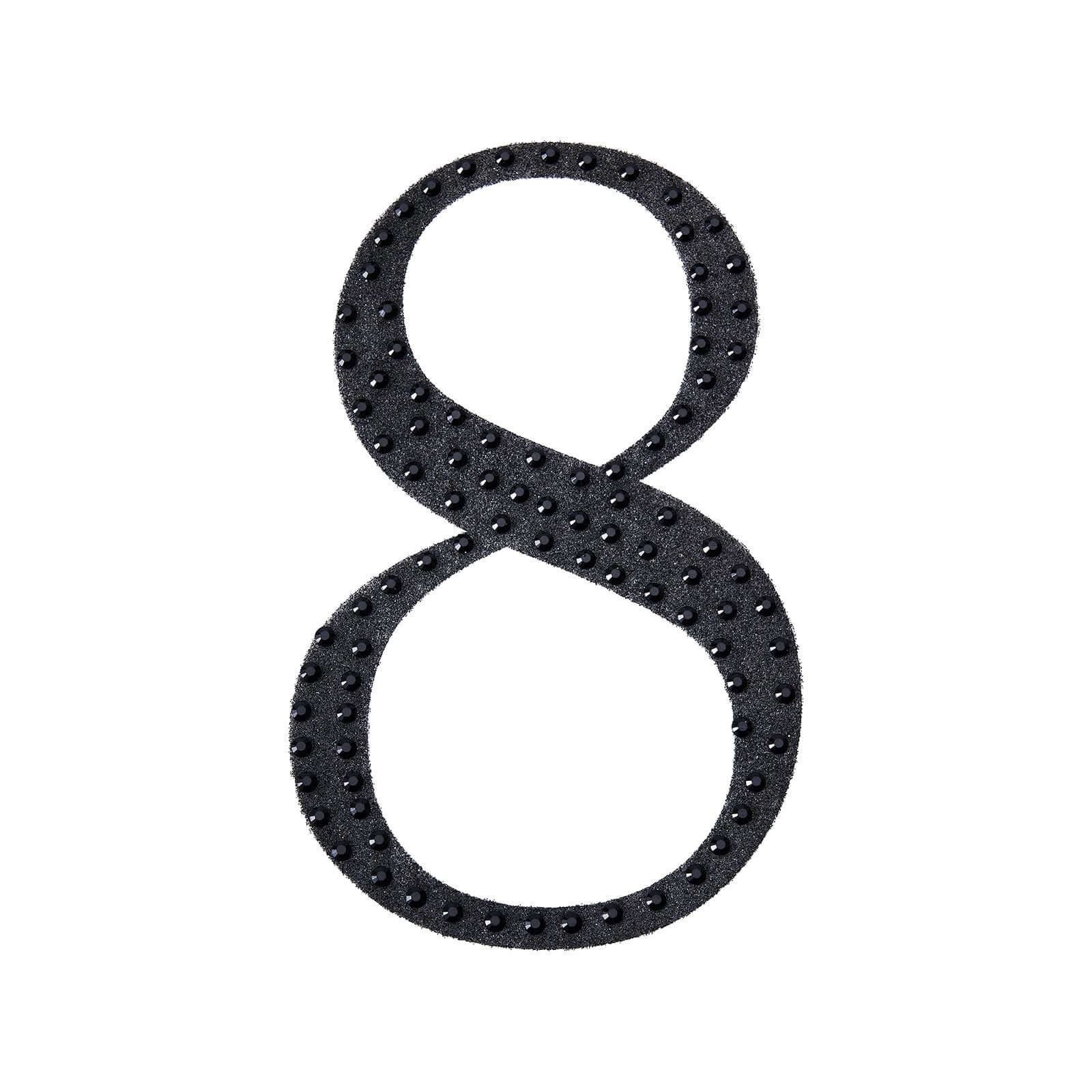 Decorative Rhinestone Number "8" Stickers 4", Black Glitter Adhesive Craft Numbers - DIY Sparkle Embellishments - Image 6