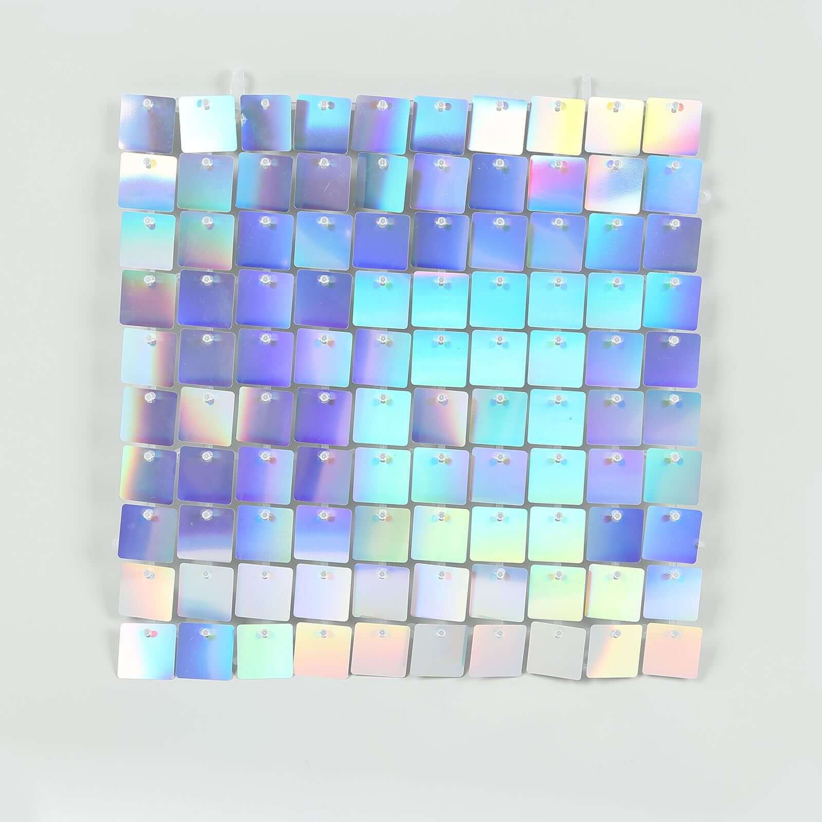 Disco Theme Iridescent Blue Square Sequin Shimmer Wall Party Photo Backdrop, 24sq.ft Active Spangle Wall Art Décor Panels - 24 Panels - Image 6