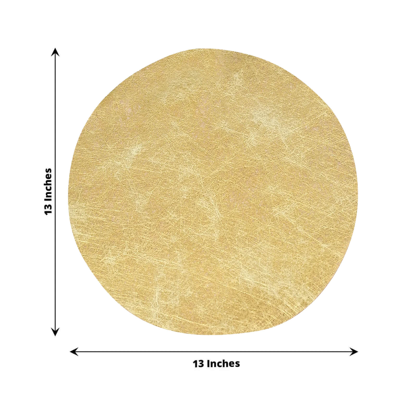 50 Pack Non-Woven Mesh Fiber Round Placemats, 13" Metallic Gold Disposable Table Mats for Dining & Events - Image 2