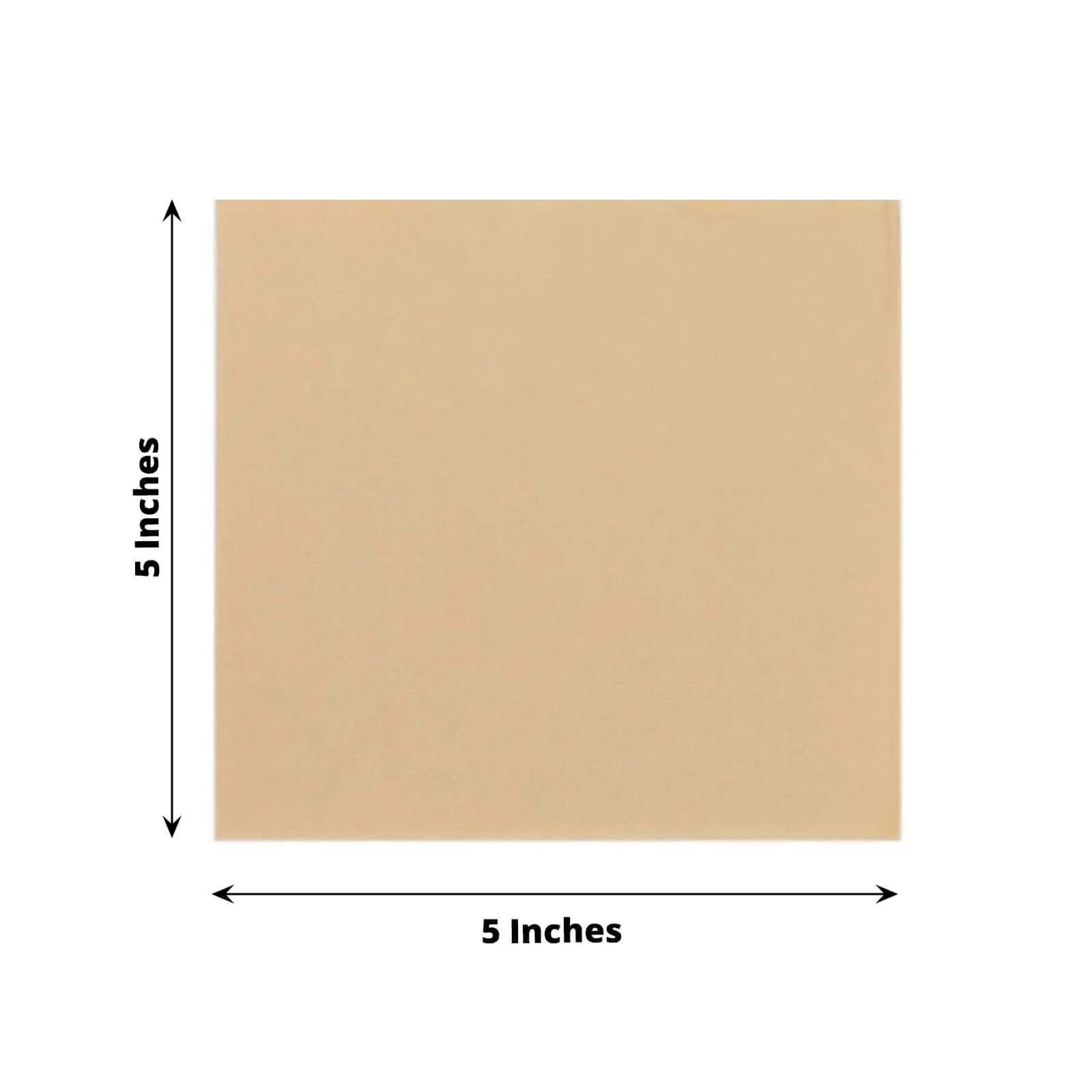 50-Pack Paper Beverage Napkins 2 Ply Beige 5"x5" - Soft Disposable Cocktail Napkins 18GSM - Image 3