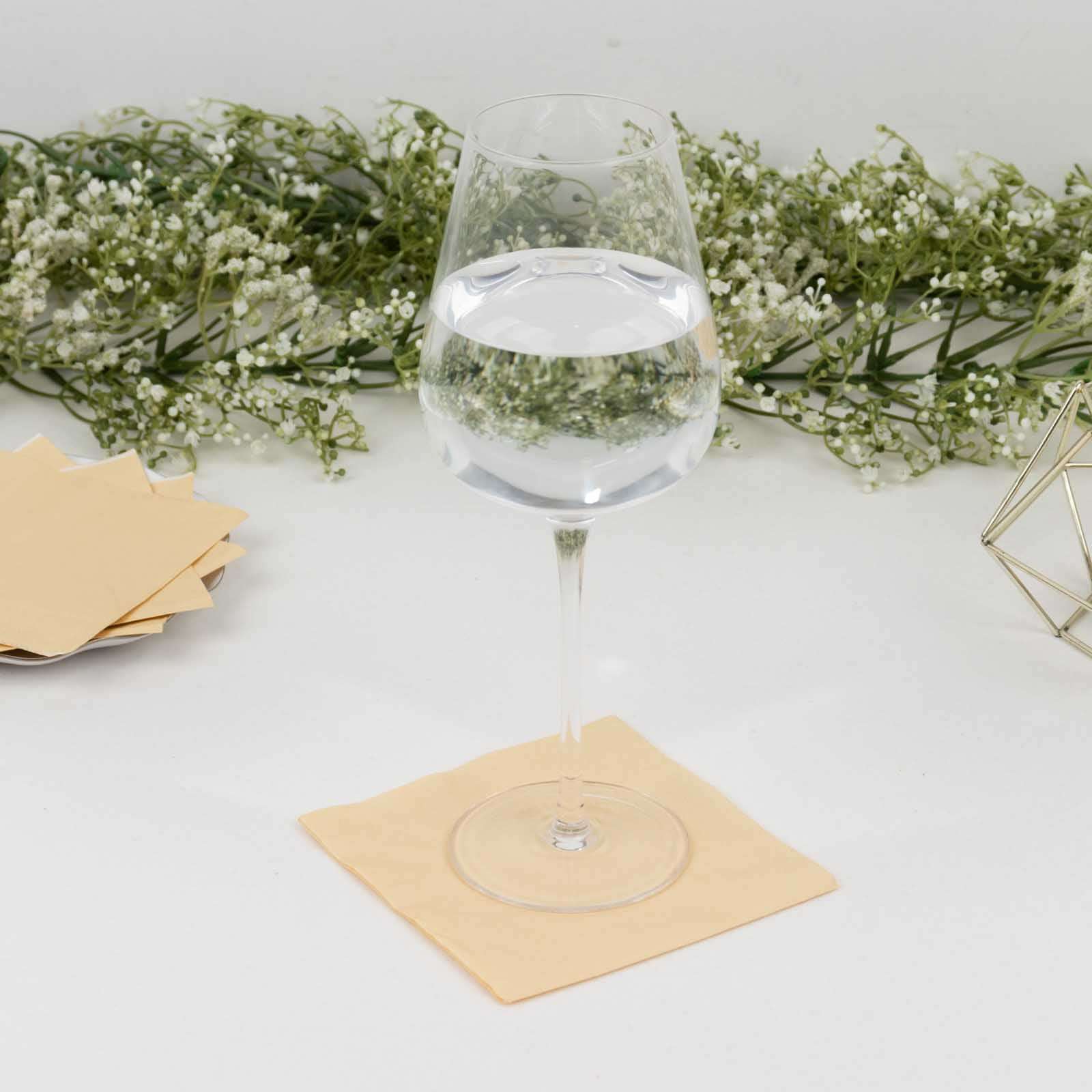 50-Pack Paper Beverage Napkins 2 Ply Beige 5"x5" - Soft Disposable Cocktail Napkins 18GSM - Image 7