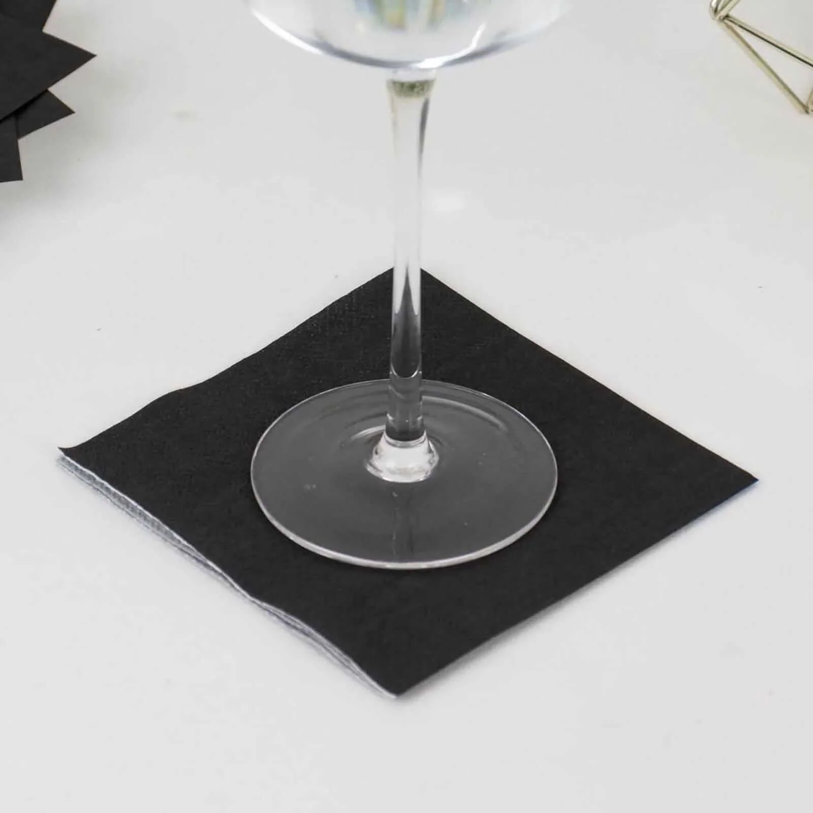 50-Pack Paper Beverage Napkins 2 Ply Black 5"x5" - Soft Disposable Cocktail Napkins 18GSM - Image 6
