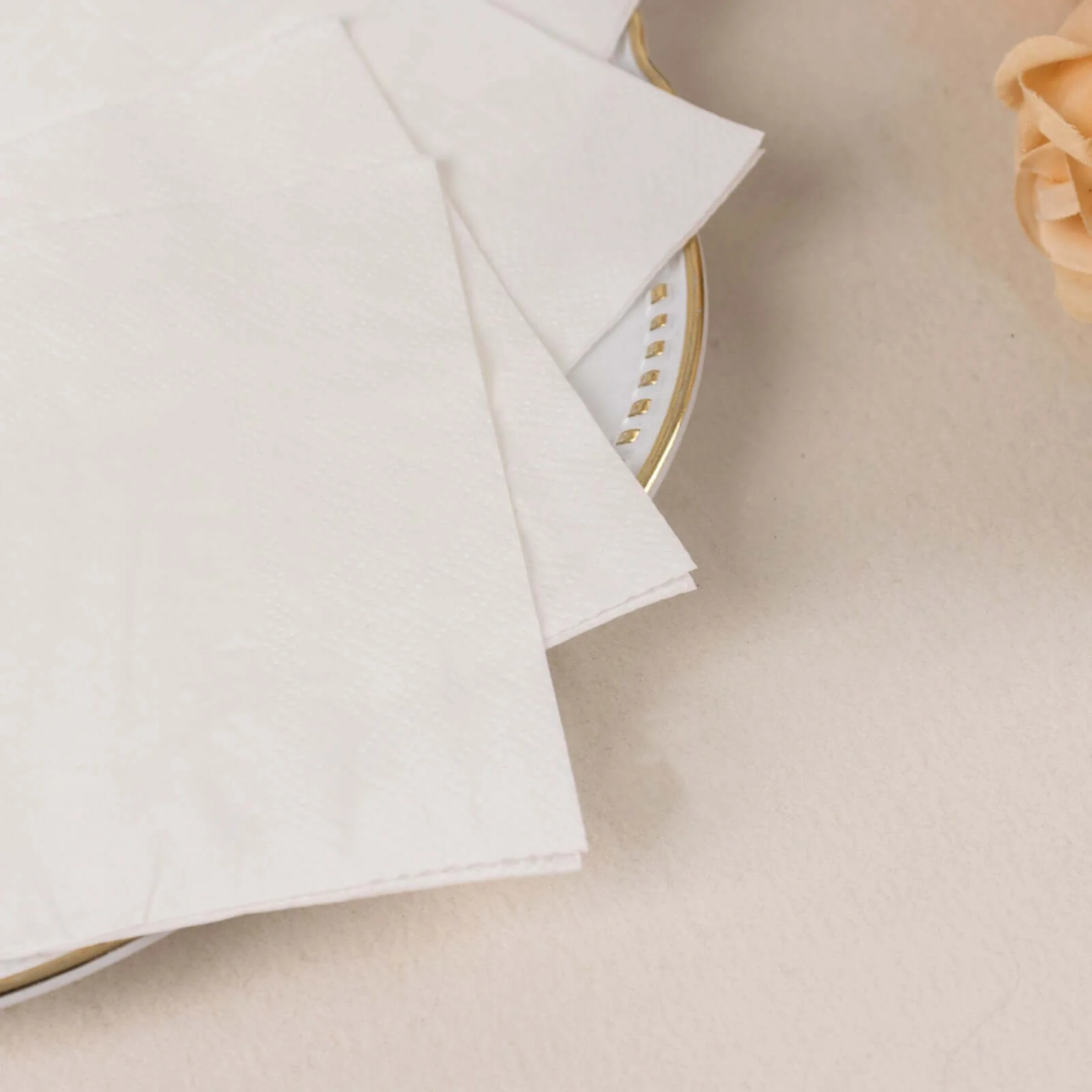 50-Pack Paper Beverage Napkins 2 Ply White 5"x5" - Soft Disposable Cocktail Napkins 18GSM - Image 2