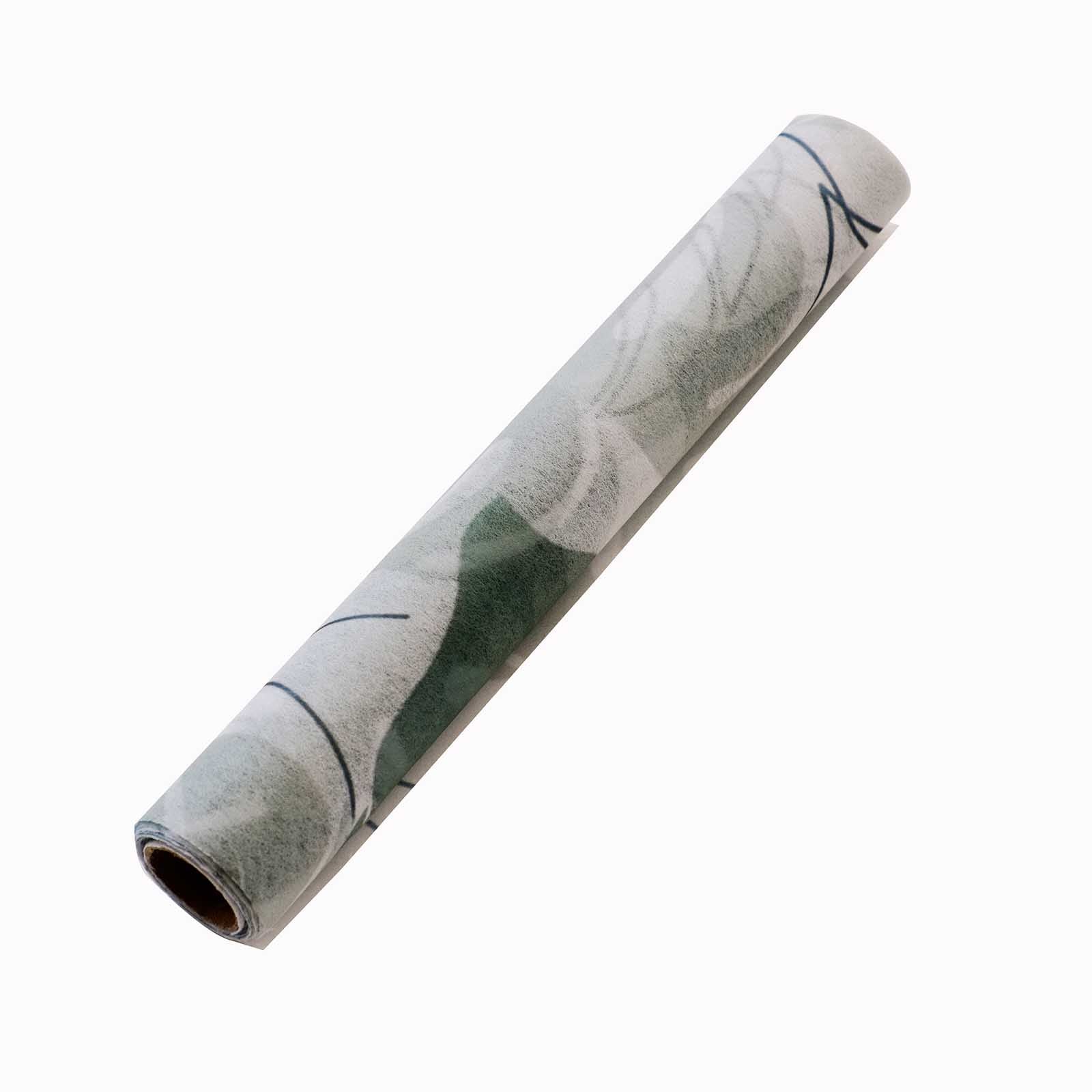Disposable Table Runner 11"x108" White with Green Monstera Palm Leaves Print - Non-woven Stylish Spring Summer Dining Decor - Image 11