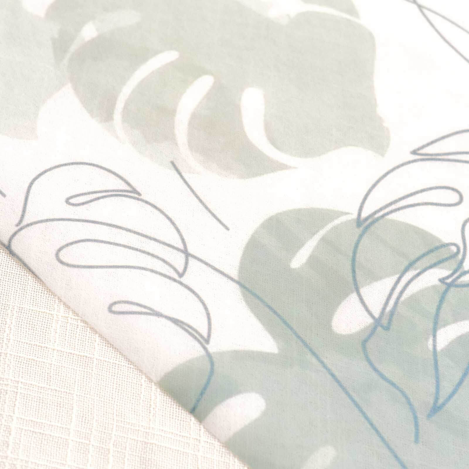 Disposable Table Runner 11"x108" White with Green Monstera Palm Leaves Print - Non-woven Stylish Spring Summer Dining Decor - Image 9