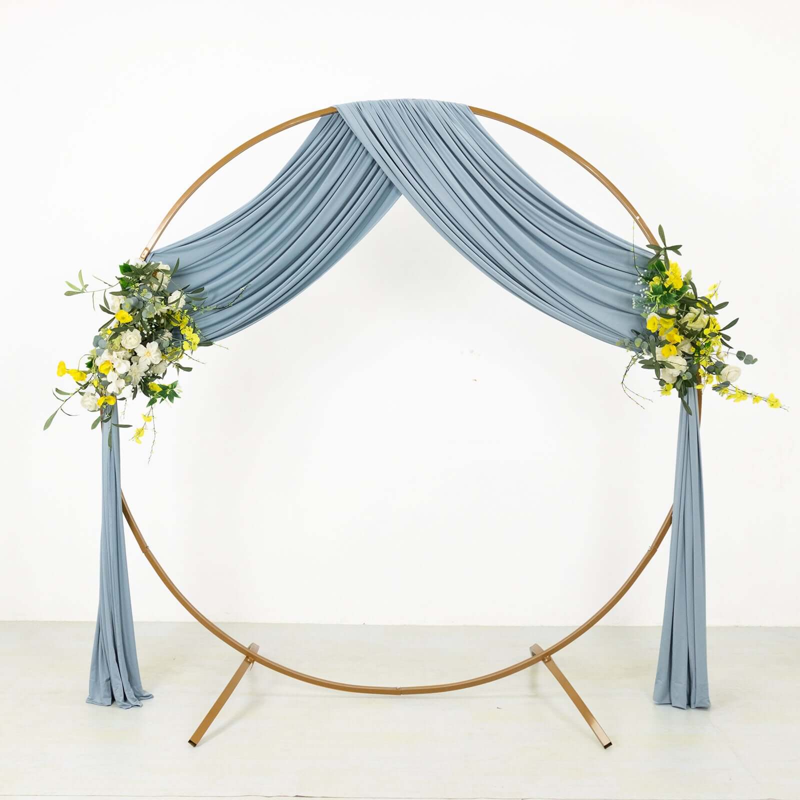 Dusty Blue 4-Way Stretch Spandex Backdrop Drape Curtain, Wrinkle Free Event Divider Panel with Rod Pockets - 5ftx18ft