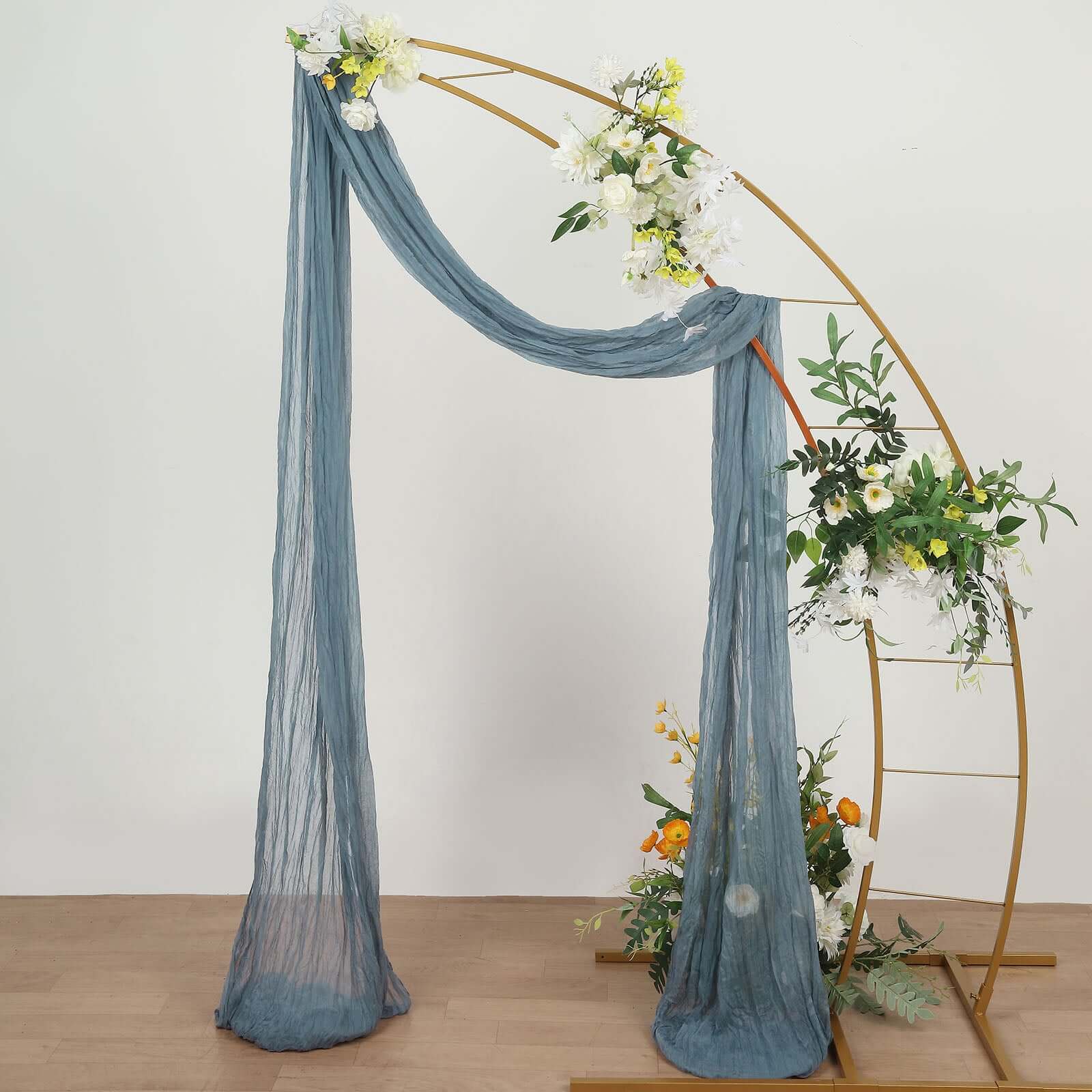 Dusty Blue Gauze Cheesecloth Draping Fabric Wedding Arch Decorations, Window Scarf Valance, Boho Arbor Long Curtain Panel 20ft - Image 5