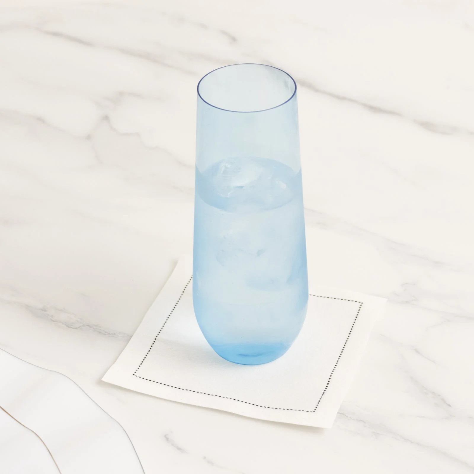 12 Pack Plastic Champagne Flutes in Transparent Blue, Reusable Lightweight Champagne Glass 9oz - Image 2