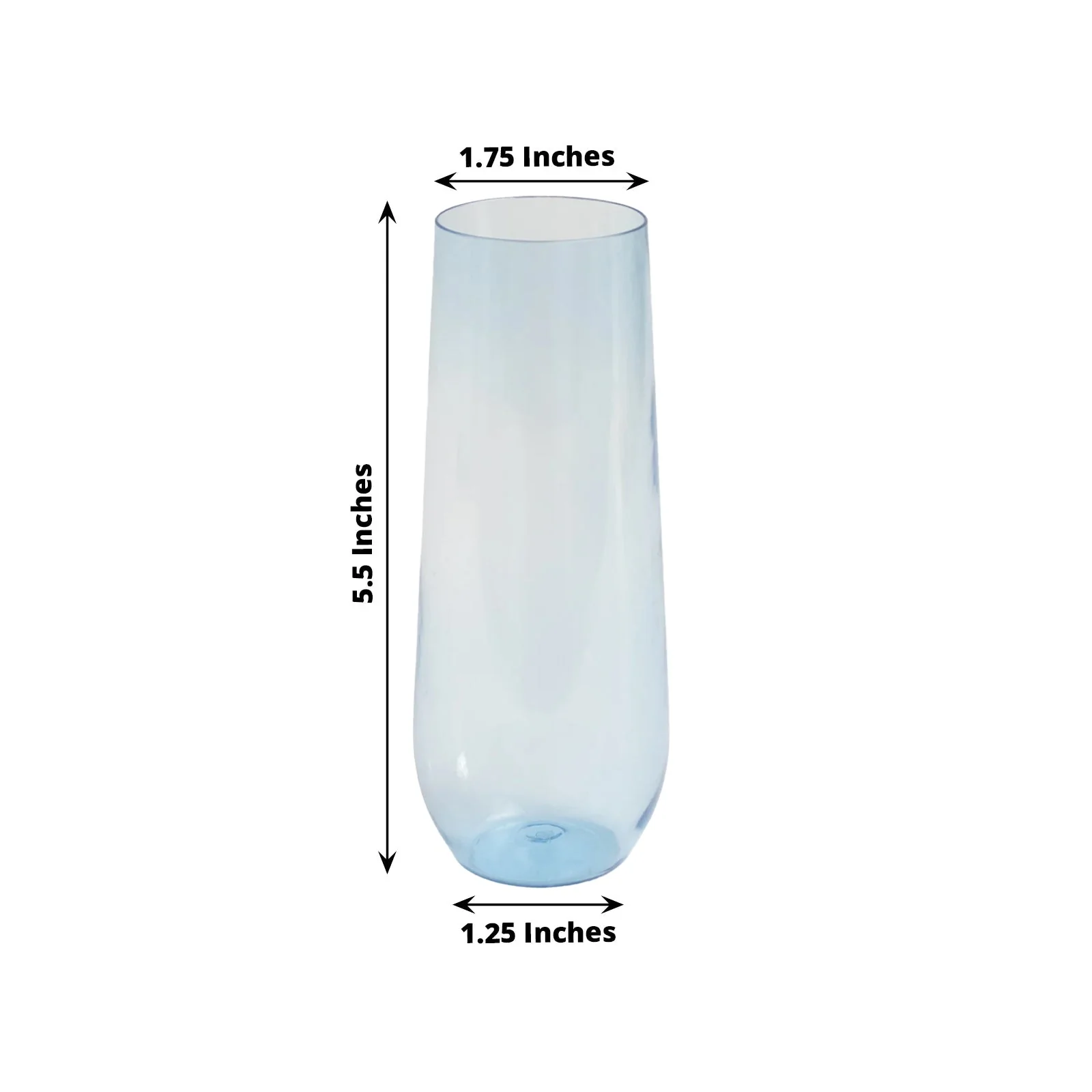 12 Pack Plastic Champagne Flutes in Transparent Blue, Reusable Lightweight Champagne Glass 9oz - Image 3