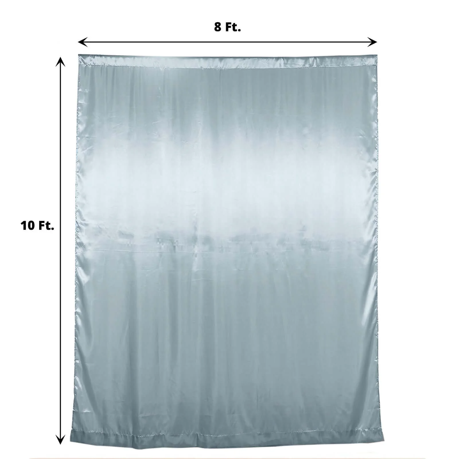 Dusty Blue Satin Backdrop Drape Curtain, Photo Booth Event Divider Panel - 8ftx10ft - Image 3