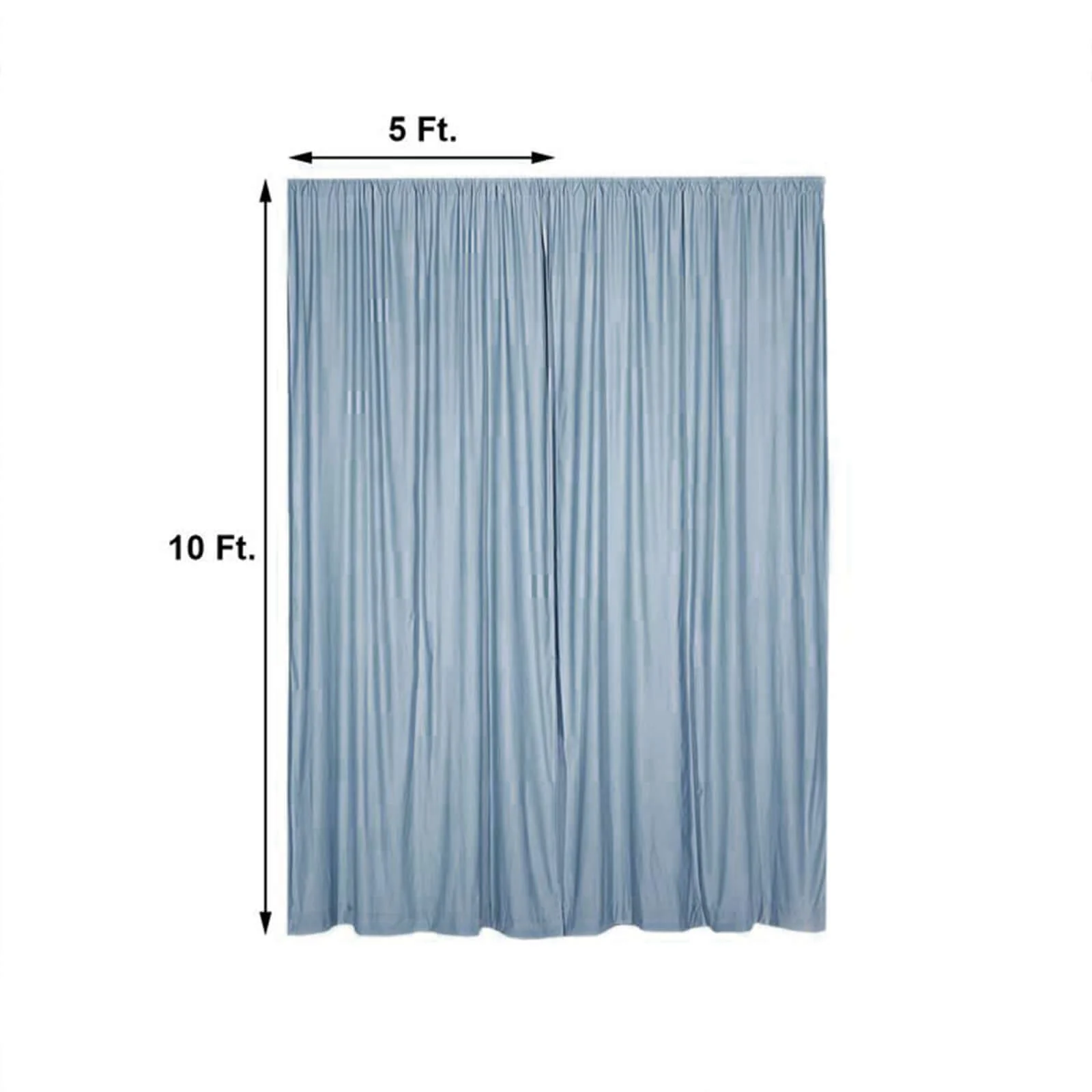2 Pack 5ftx10ft Dusty Blue Scuba Polyester Backdrop Drape Curtains, Durable Flame Resistant Event Divider Panels Wrinkle Free With Rod Pockets - Image 3