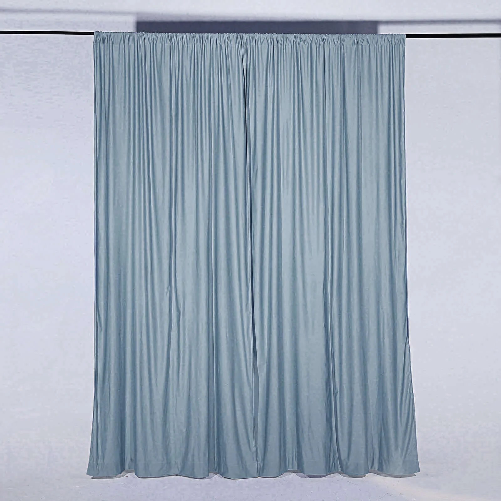 2 Pack 5ftx10ft Dusty Blue Scuba Polyester Backdrop Drape Curtains, Durable Flame Resistant Event Divider Panels Wrinkle Free With Rod Pockets - Image 6