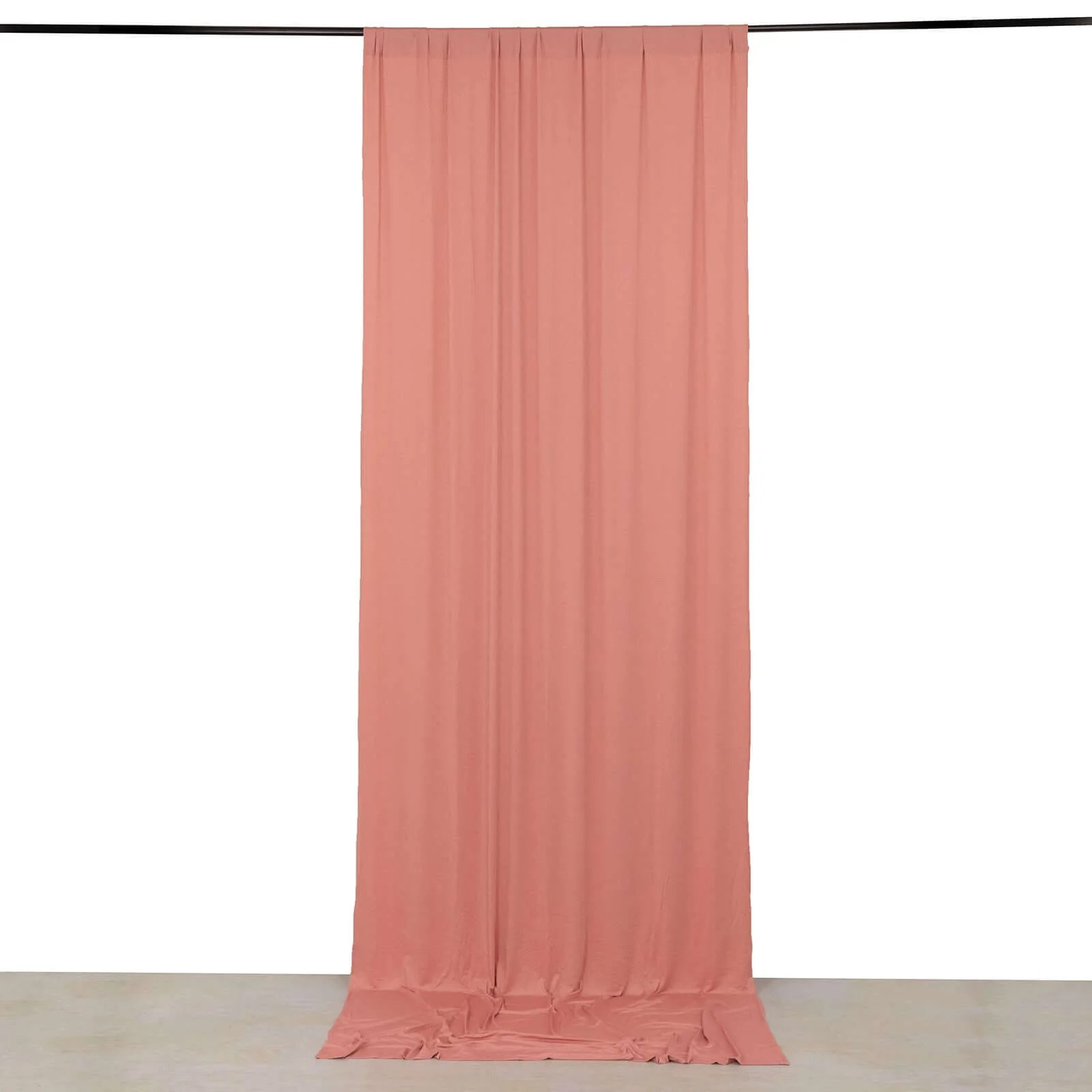 Dusty Rose 4-Way Stretch Spandex Backdrop Drape Curtain, Wrinkle Free Event Divider Panel with Rod Pockets - 5ftx12ft - Image 2