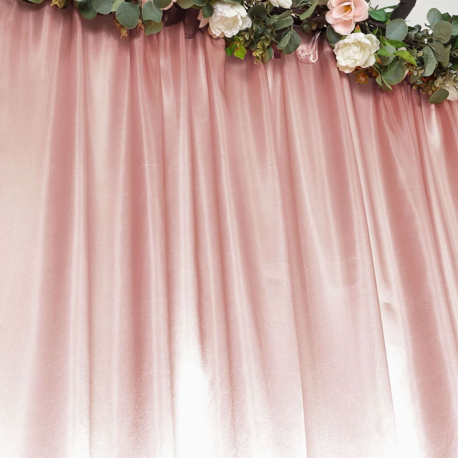 Dusty Rose Satin Backdrop Drape Curtain, Photo Booth Event Divider Panel - 8ftx10ft - Image 2