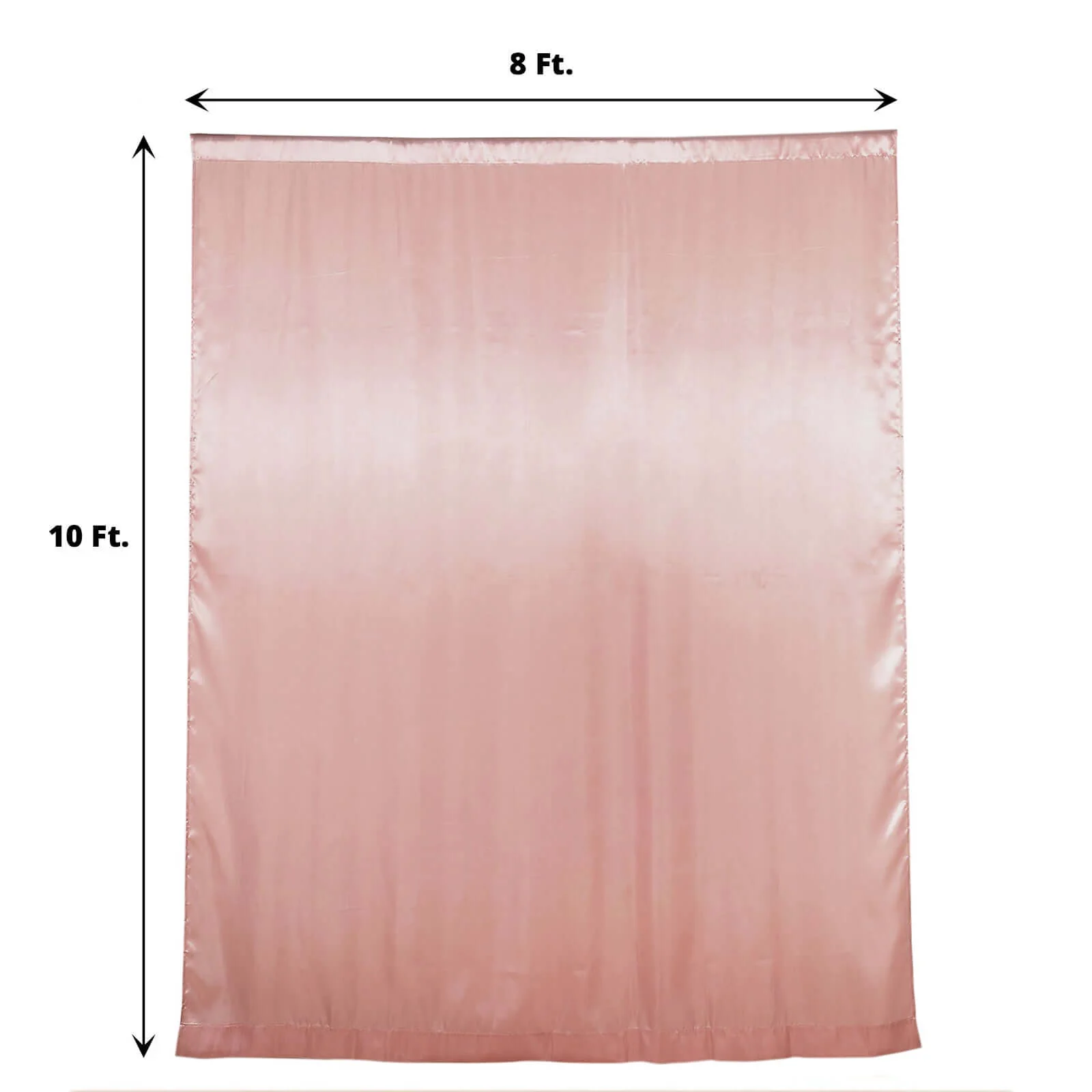 Dusty Rose Satin Backdrop Drape Curtain, Photo Booth Event Divider Panel - 8ftx10ft - Image 3