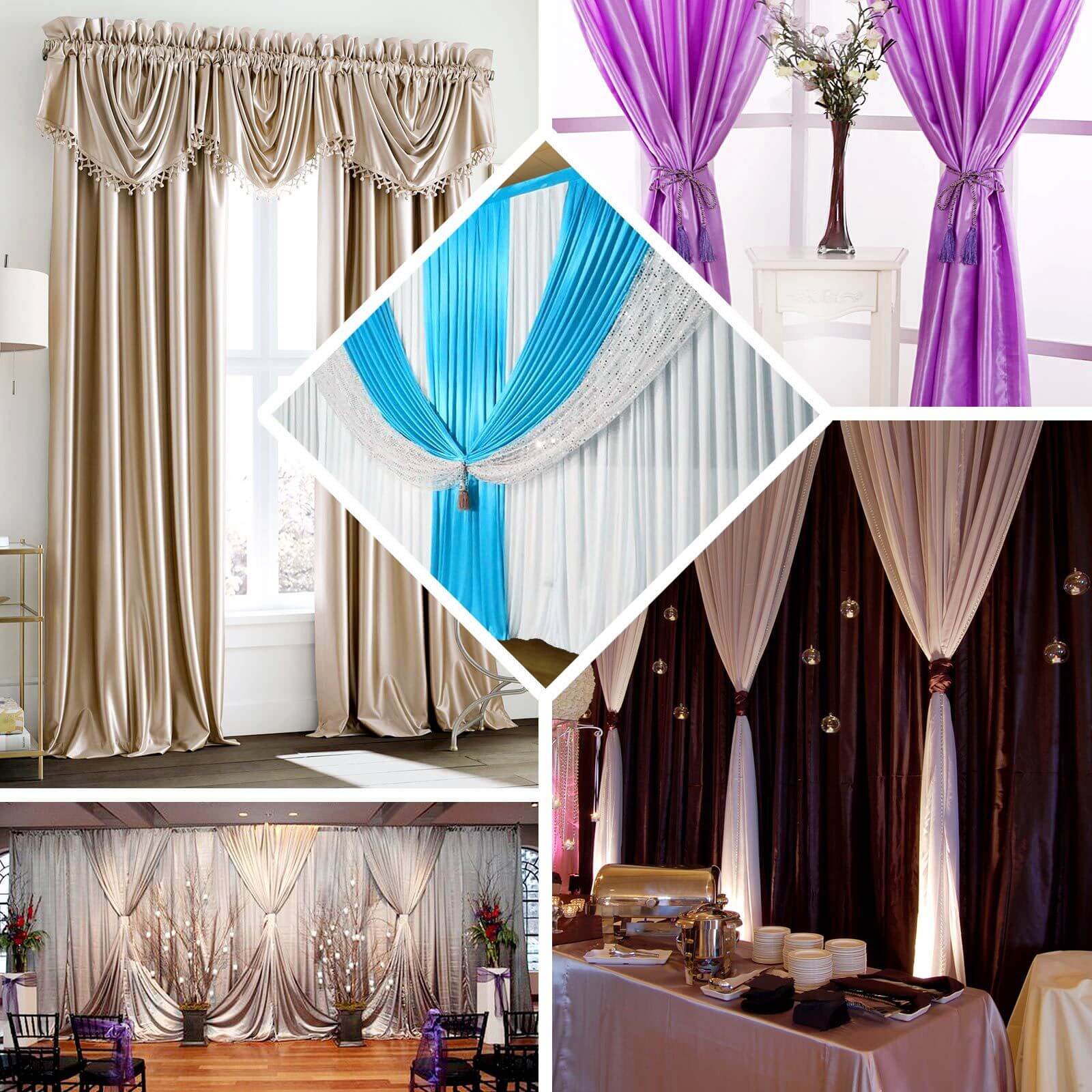 Dusty Rose Satin Backdrop Drape Curtain, Photo Booth Event Divider Panel - 8ftx10ft - Image 5