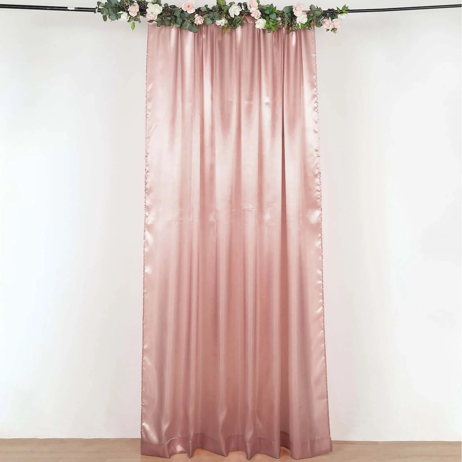 Dusty Rose Satin Backdrop Drape Curtain, Photo Booth Event Divider Panel - 8ftx10ft - Image 6