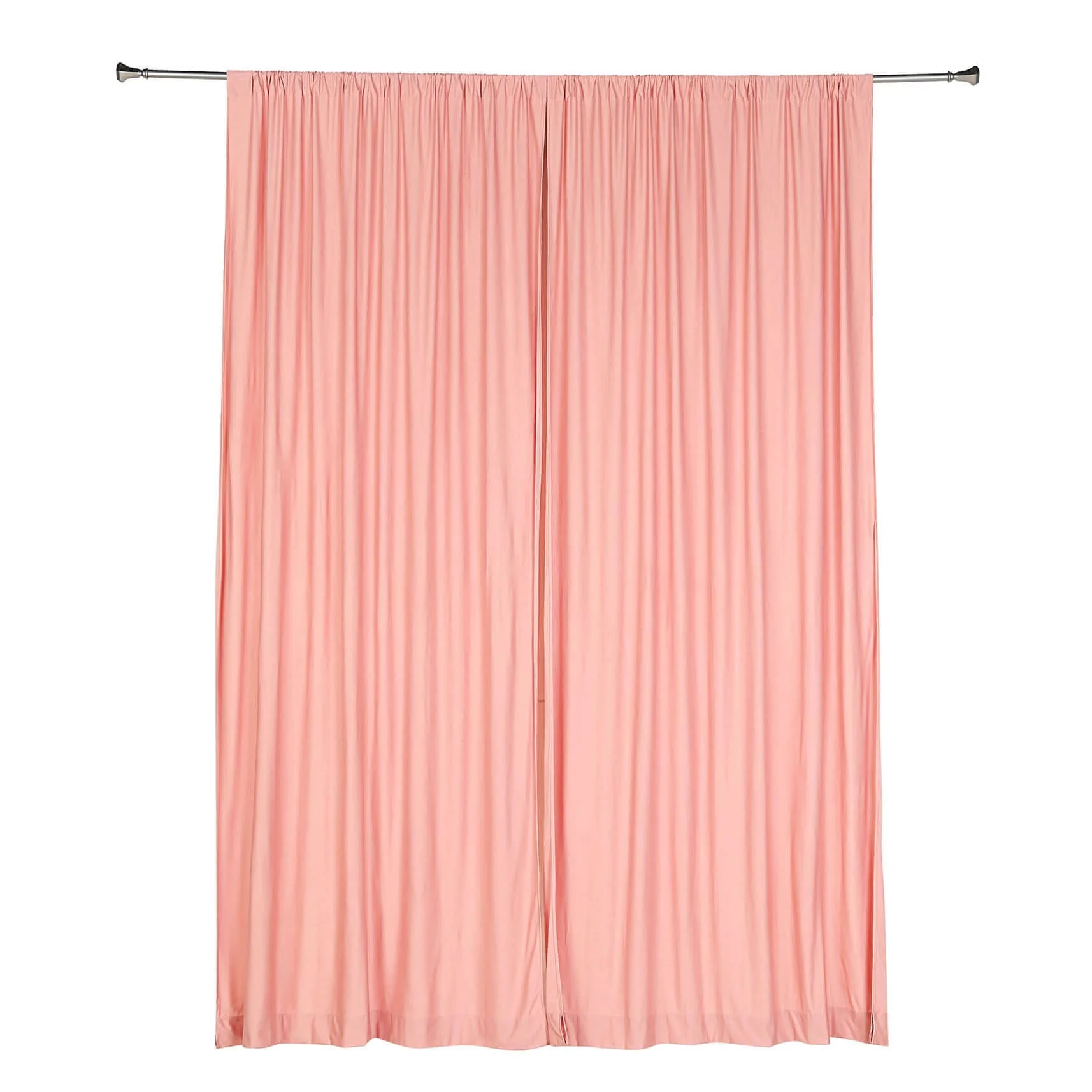 2 Pack 5ftx10ft Dusty Rose Scuba Polyester Backdrop Drape Curtains, Durable Flame Resistant Event Divider Panels Wrinkle Free With Rod Pockets - Image 2