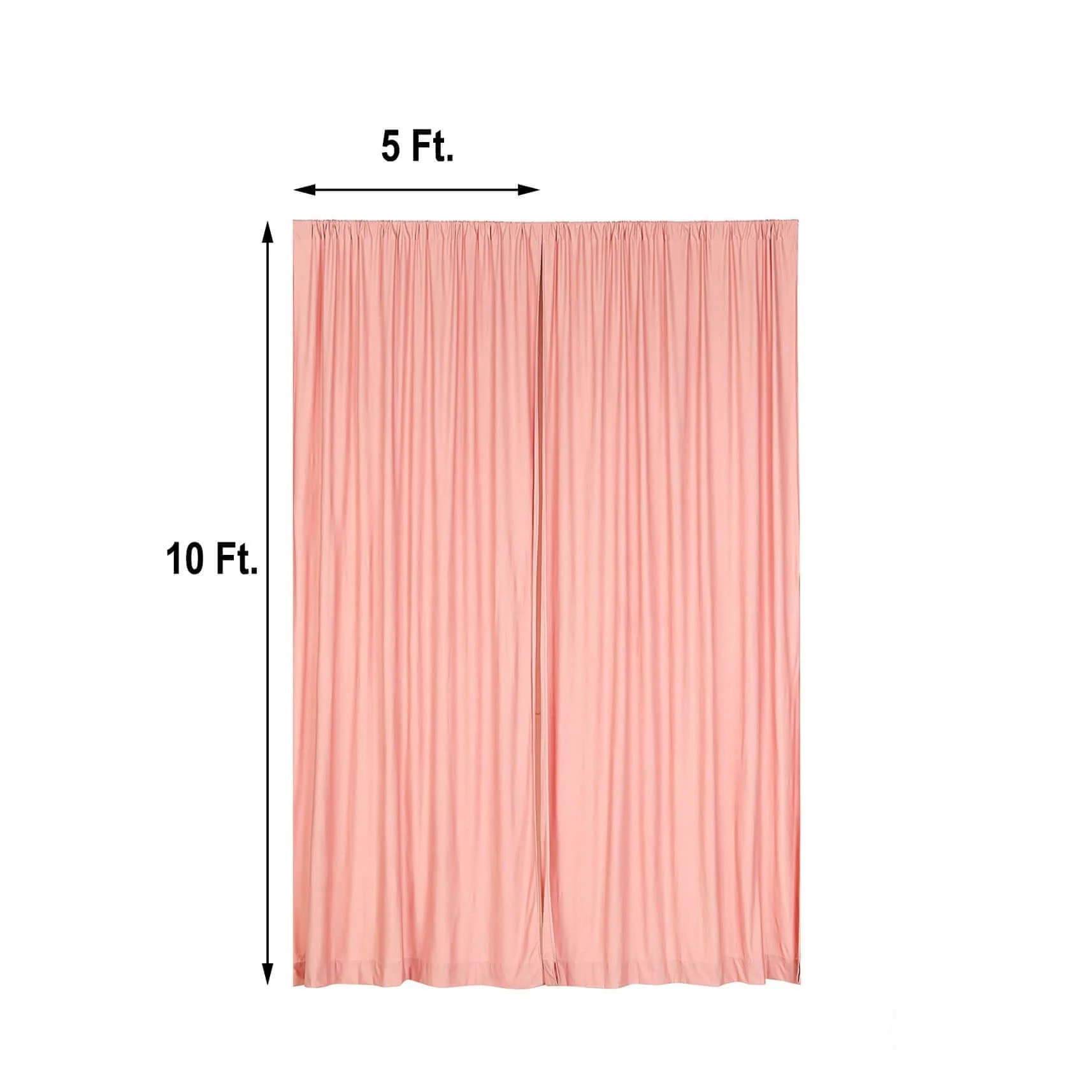 2 Pack 5ftx10ft Dusty Rose Scuba Polyester Backdrop Drape Curtains, Durable Flame Resistant Event Divider Panels Wrinkle Free With Rod Pockets - Image 3