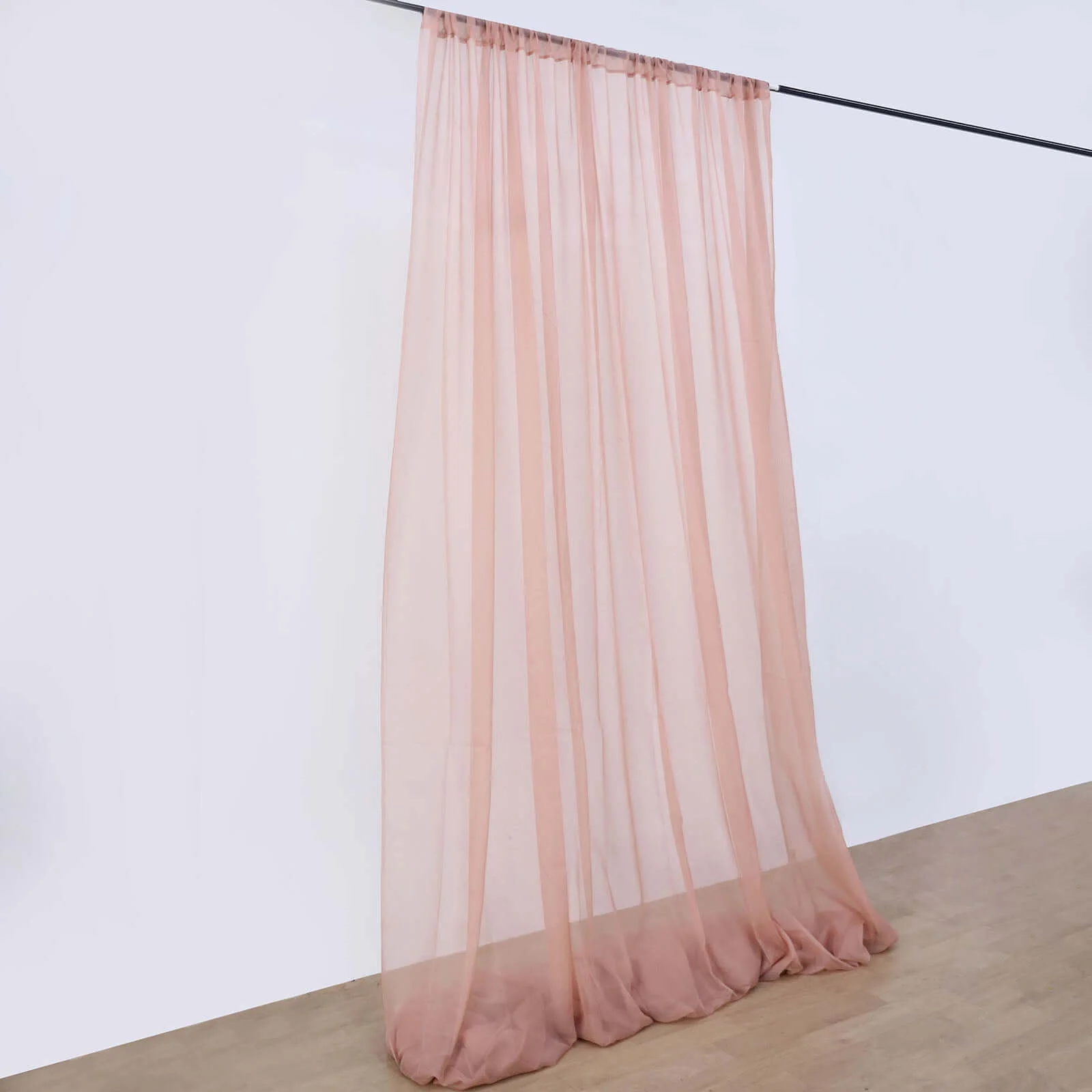 Dusty Rose Sheer Ceiling/Curtain Draping Panels Durable Flame Resistant Fabric 10ftx30ft - Image 3