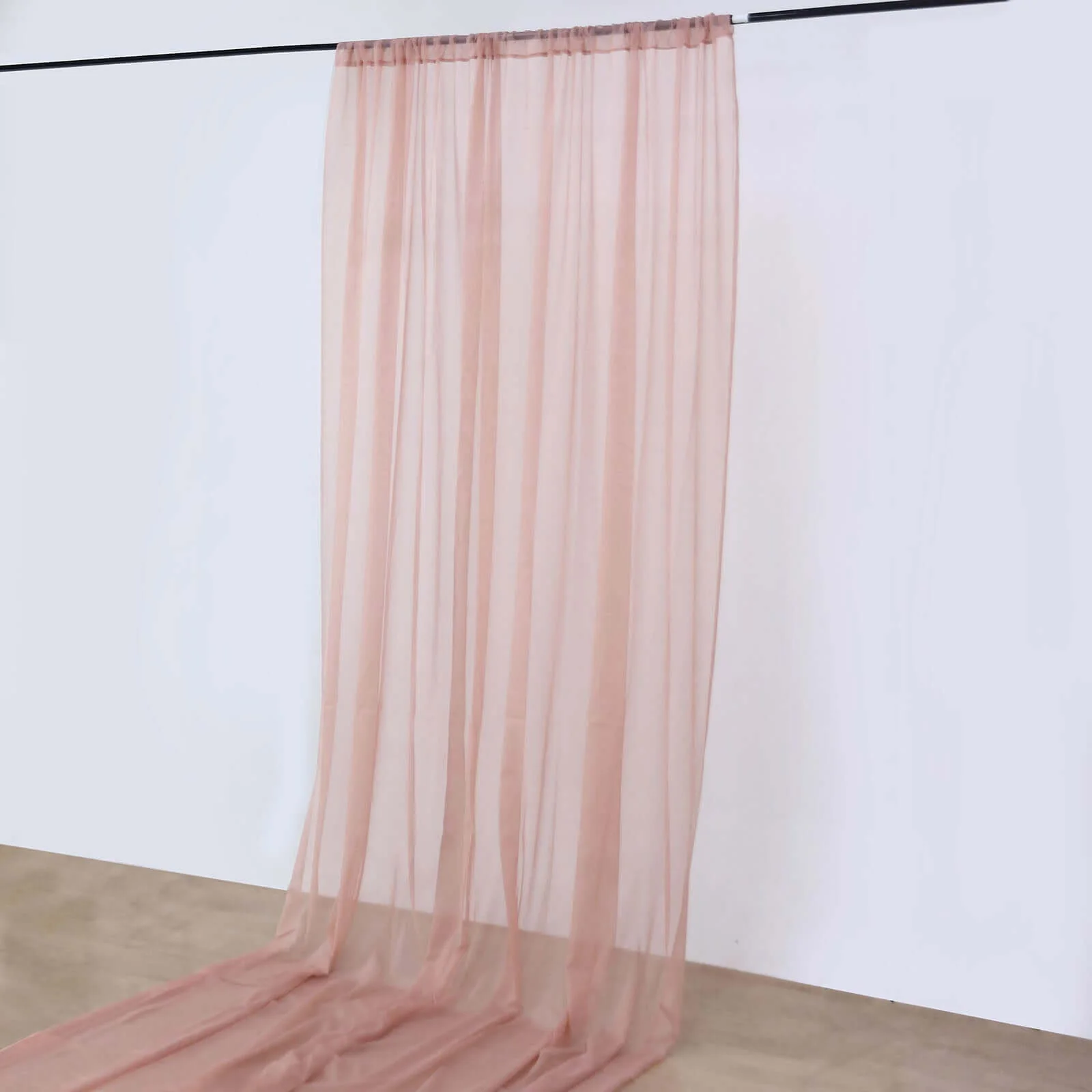 Dusty Rose Sheer Ceiling/Curtain Draping Panels Durable Flame Resistant Fabric 10ftx30ft - Image 7
