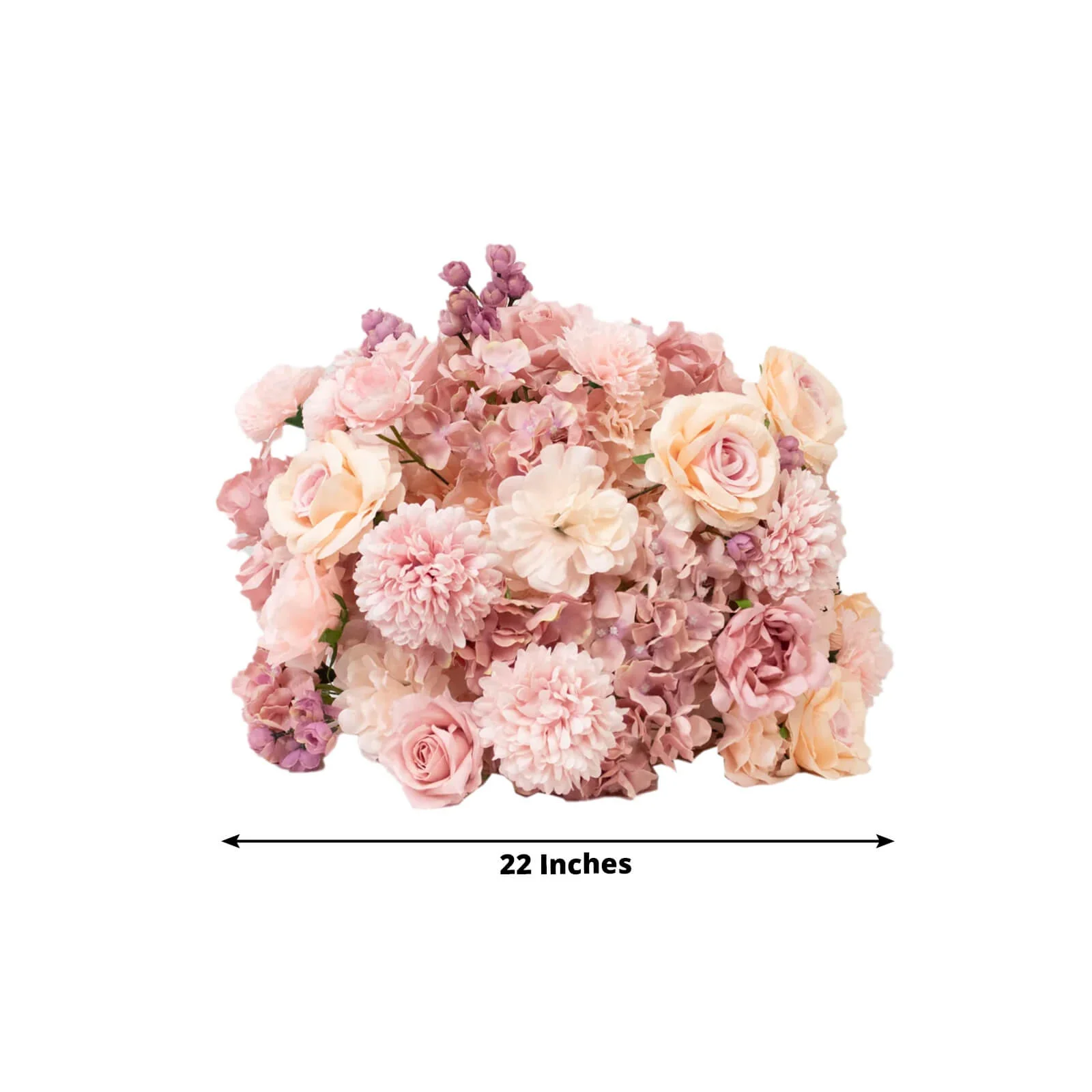 Pre-Arranged Silk Floral Centerpiece in Dusty Rose, 22" Artificial Rose, Hydrangea & Chrysanthemum Flower Ball Bouquet for Event, Wedding - Image 3