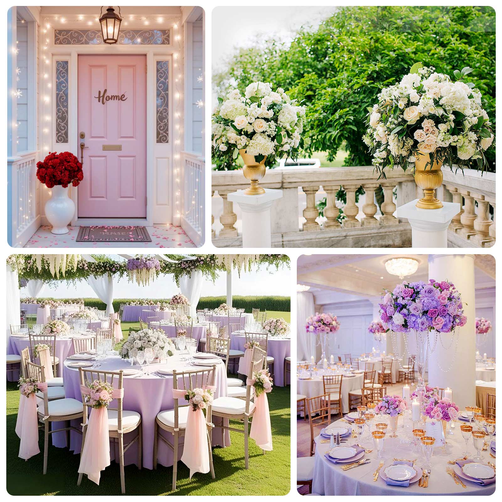 Pre-Arranged Silk Floral Centerpiece in Dusty Rose, 22" Artificial Rose, Hydrangea & Chrysanthemum Flower Ball Bouquet for Event, Wedding - Image 5