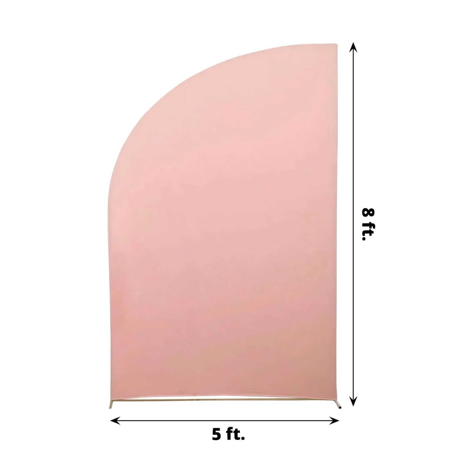 Dusty Rose Spandex Fitted Chiara Backdrop Stand Cover For Half Moon Top Wedding Arch - 8ft - Image 3
