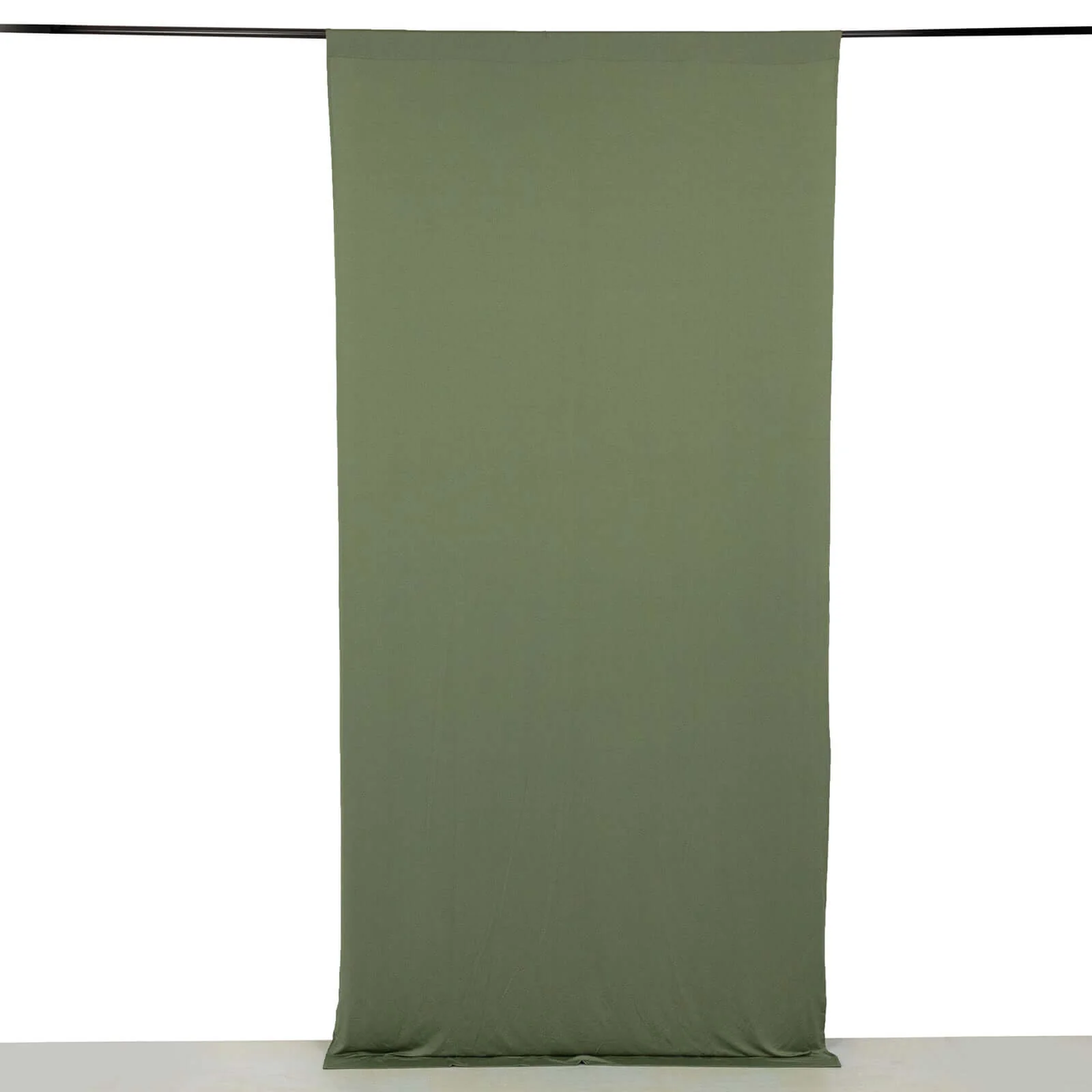 Dusty Sage Green 4-Way Stretch Spandex Backdrop Drape Curtain, Wrinkle Free Event Divider Panel with Rod Pockets - 5ftx10ft - Image 5