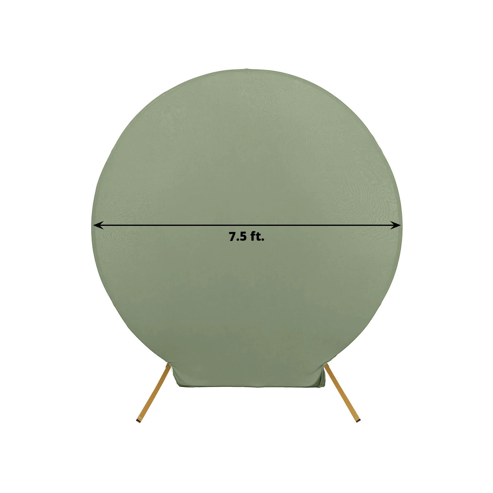 Dusty Sage Green Round Spandex Fit Wedding Backdrop Stand Cover 7.5ft - Image 3
