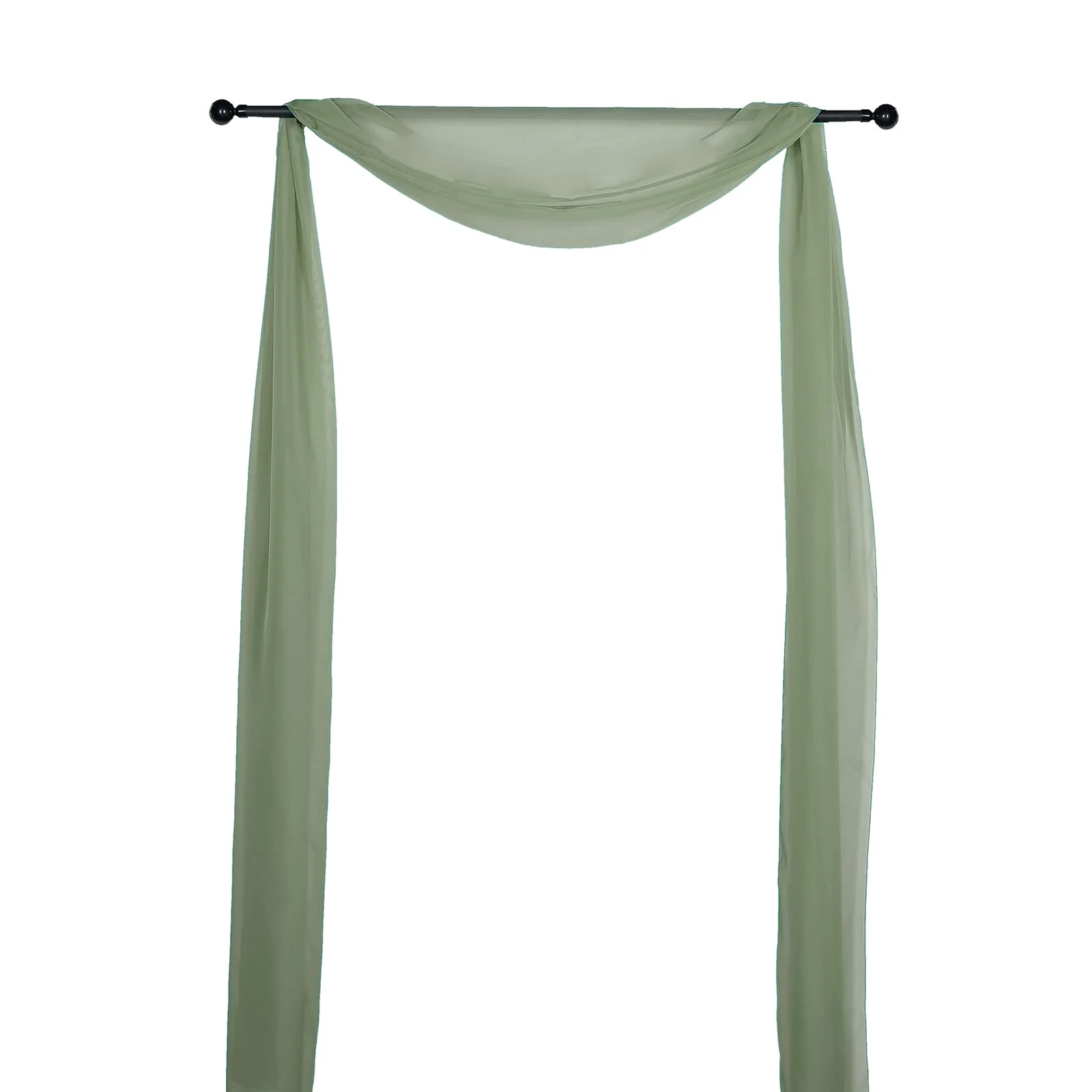 Dusty Sage Green Sheer Organza Wedding Arch Draping Fabric, Long Curtain Backdrop Window Scarf Valance 18ft - Image 6