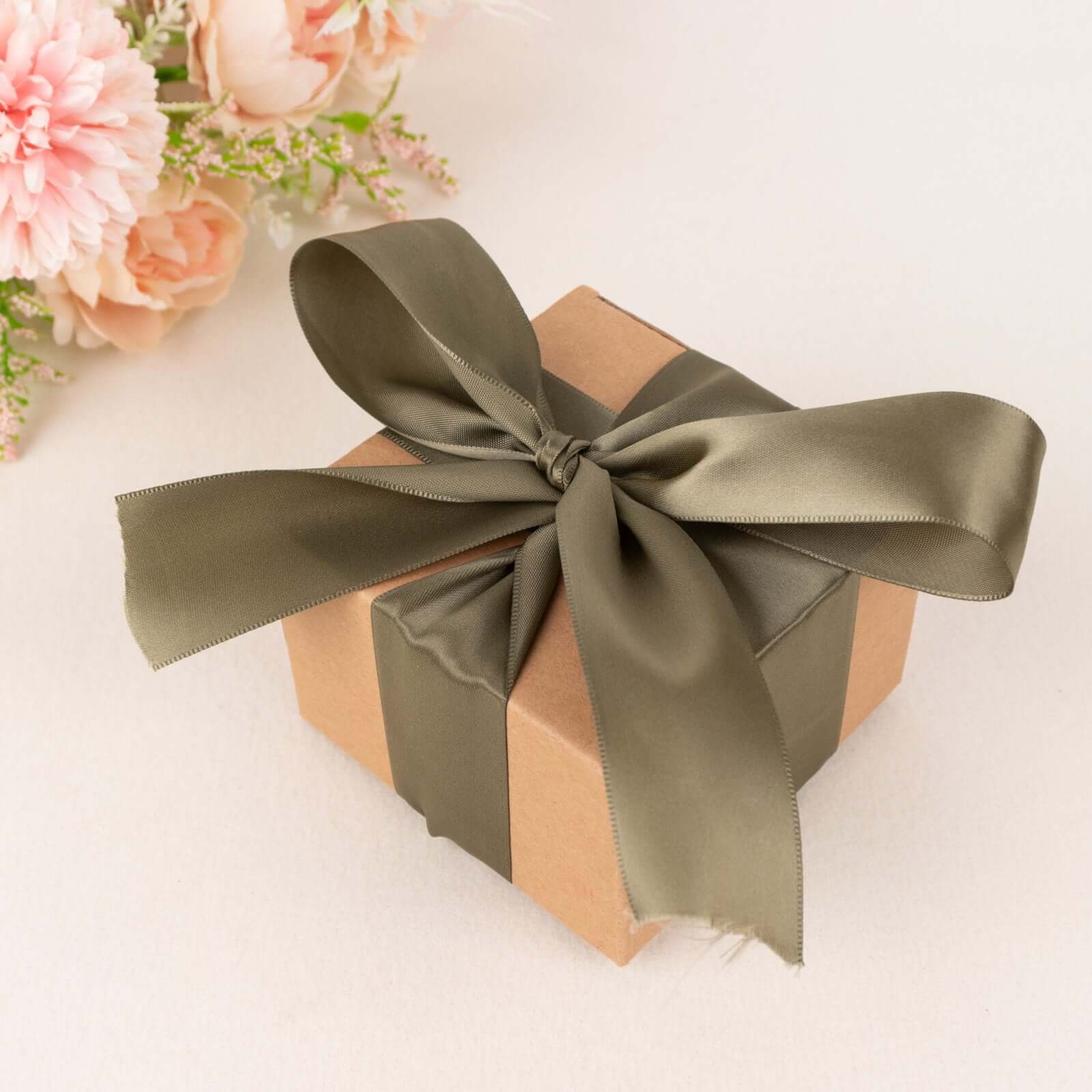 Dusty Sage Green Single Face Decorative Satin Ribbon 50 Yards 1.5" - Image 2