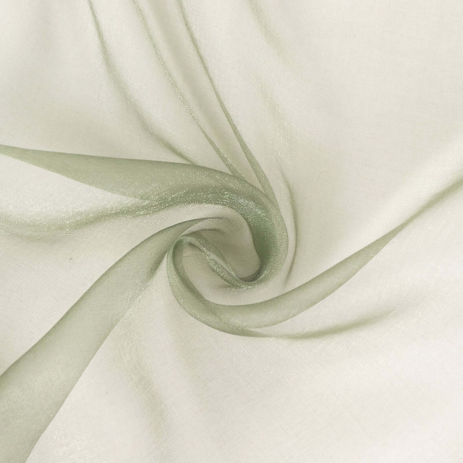 Dusty Sage Green Solid Sheer Chiffon Fabric Bolt, DIY Voile Drapery Fabric 54"x10yd - Image 7