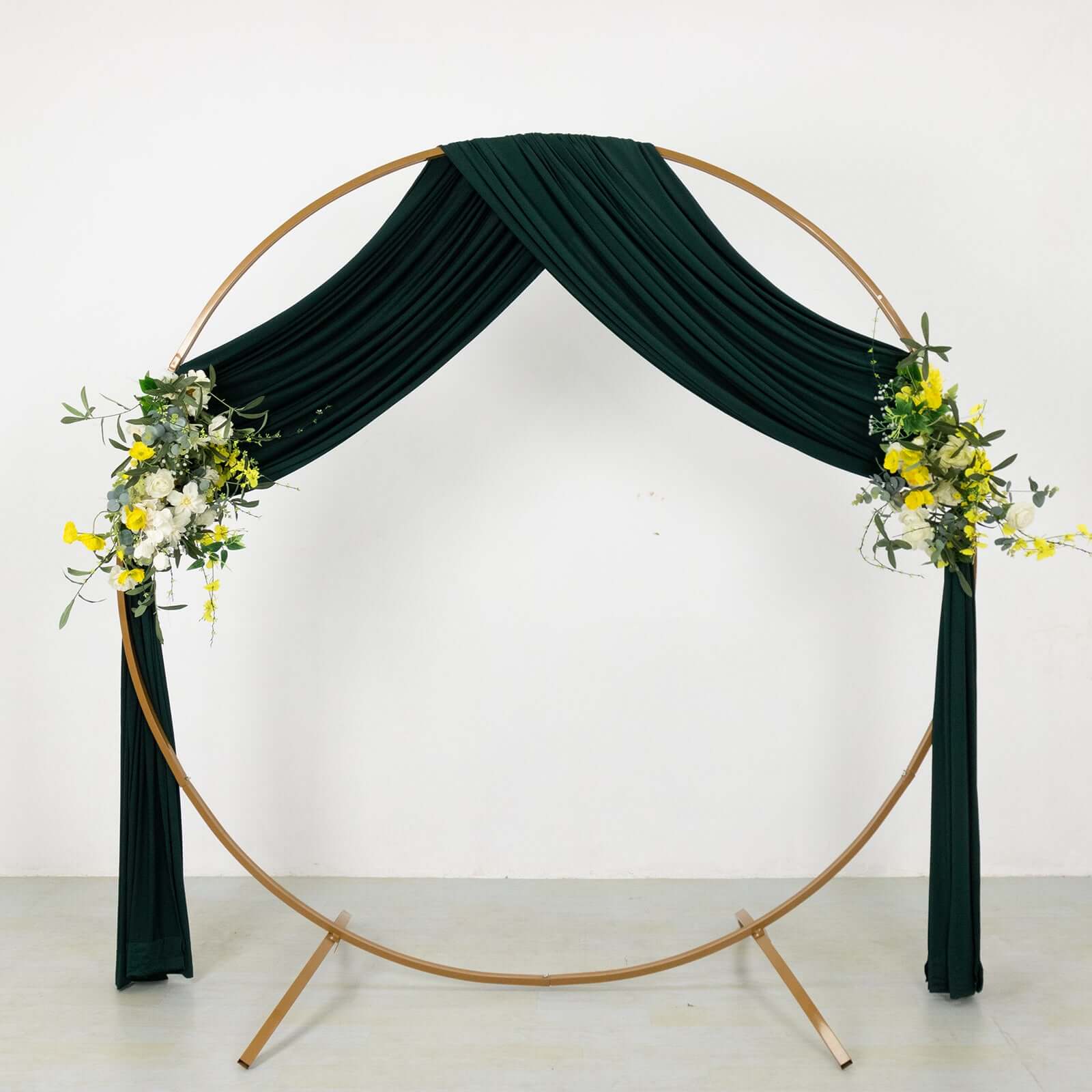 Hunter Emerald Green 4-Way Stretch Spandex Backdrop Drape Curtain, Wrinkle Free Event Divider Panel with Rod Pockets - 5ftx18ft