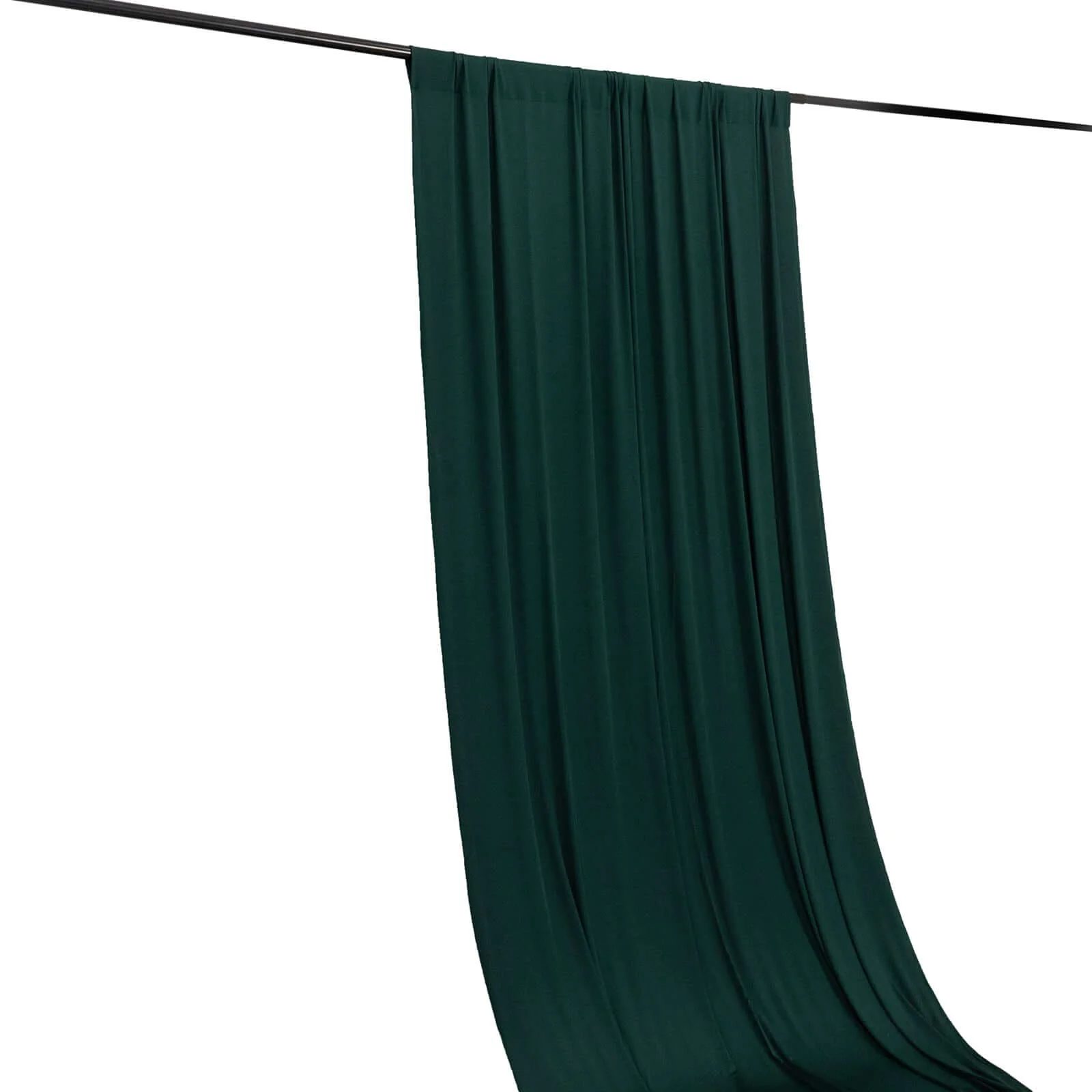 Hunter Emerald Green 4-Way Stretch Spandex Backdrop Drape Curtain, Wrinkle Free Event Divider Panel with Rod Pockets - 5ftx18ft - Image 6