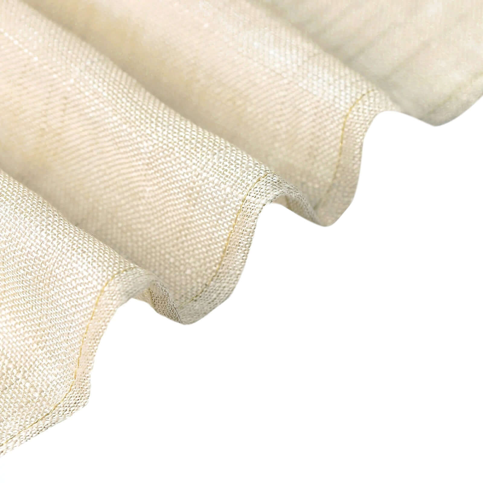 Faux Linen Rectangular Tablecloth 90"x132" Beige with Slubby Textured - Wrinkle Resistant & Seamless Table Cover - Image 7