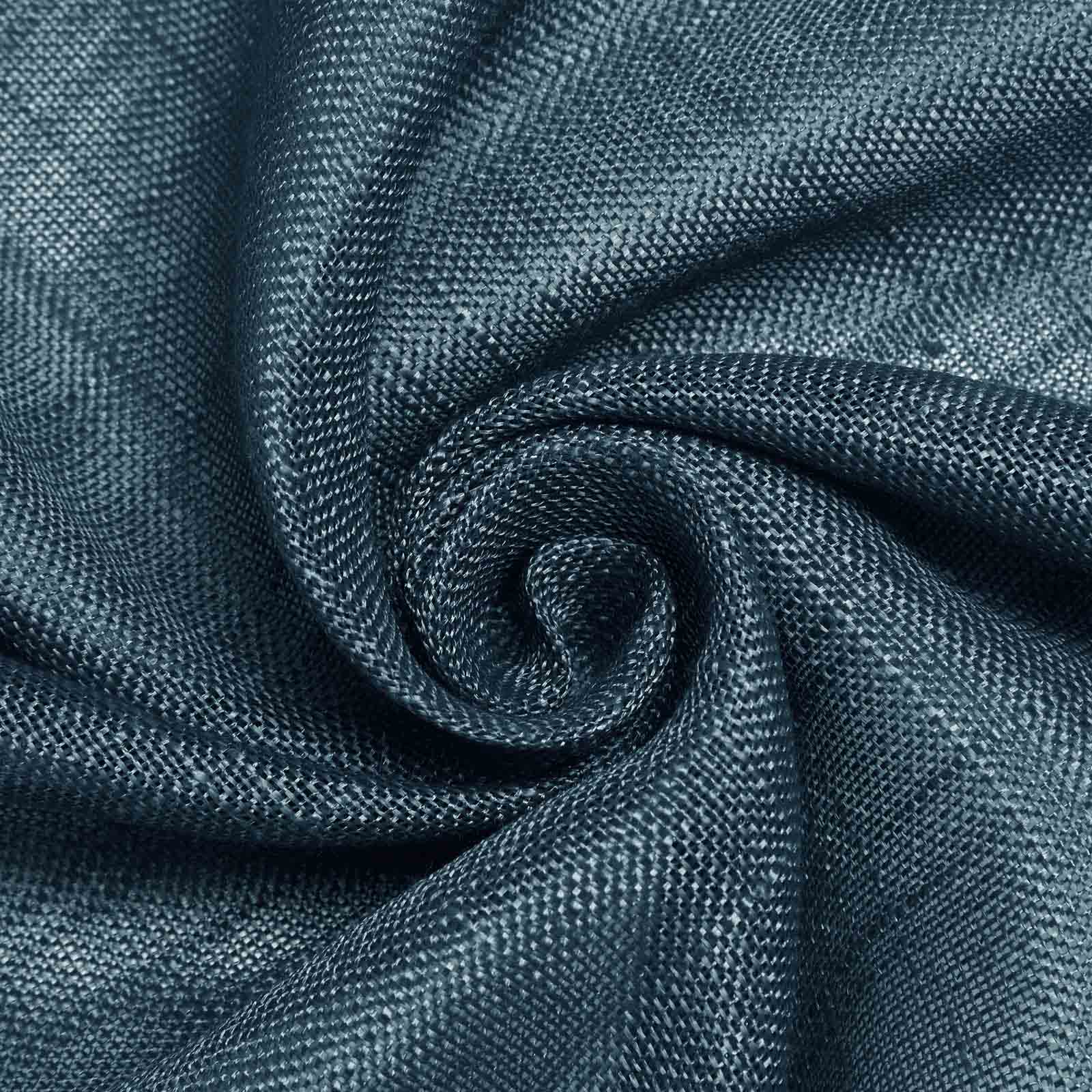 Faux Linen Rectangular Tablecloth 90"x132" Blue with Slubby Textured - Wrinkle Resistant & Seamless Table Cover - Image 8