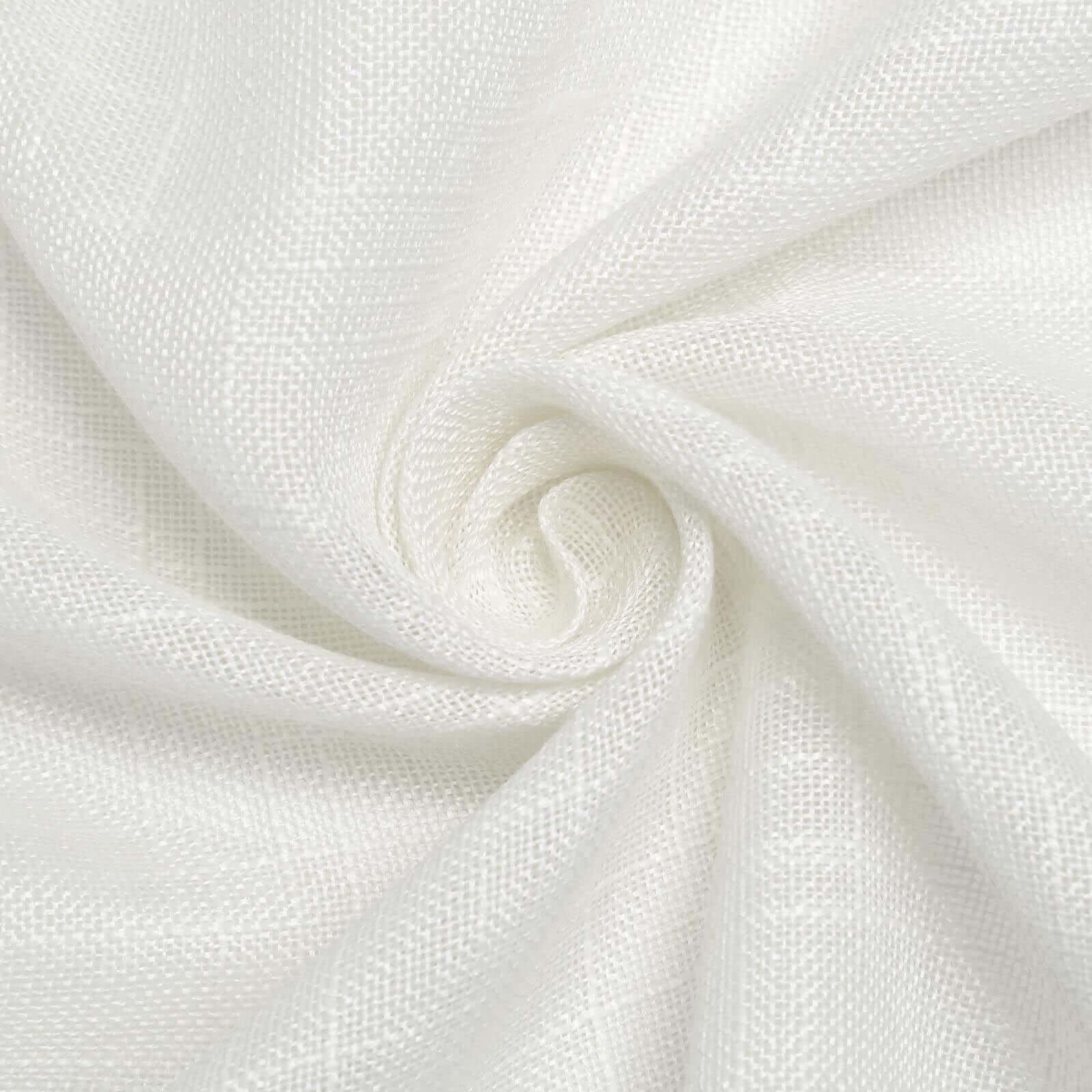 Faux Linen Round Tablecloth 108" White - Slubby Textured & Wrinkle Resistant Table Cover for Weddings and Special Events - Image 8